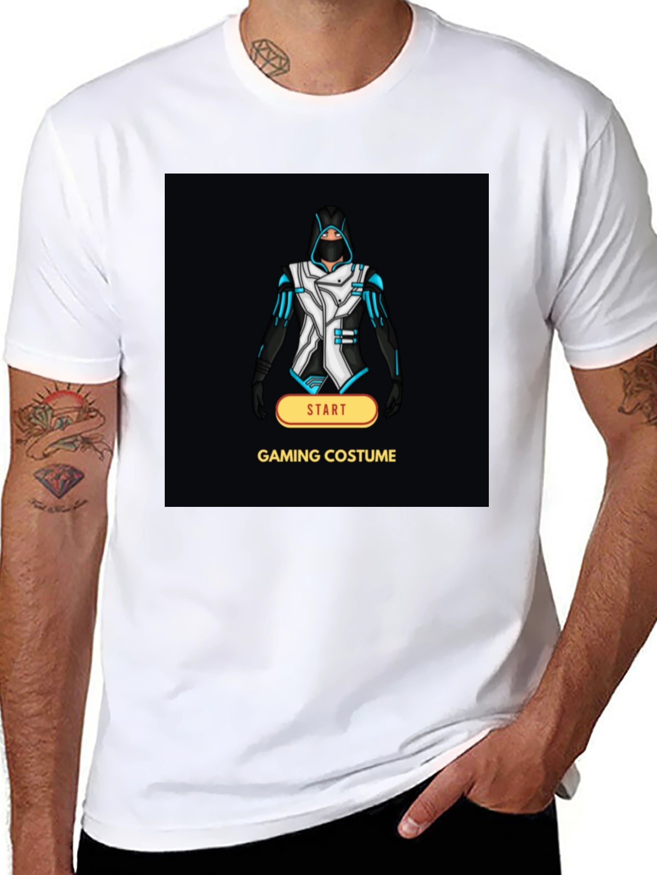 Gaming Costume Graphic Tee - Black T-Shirt