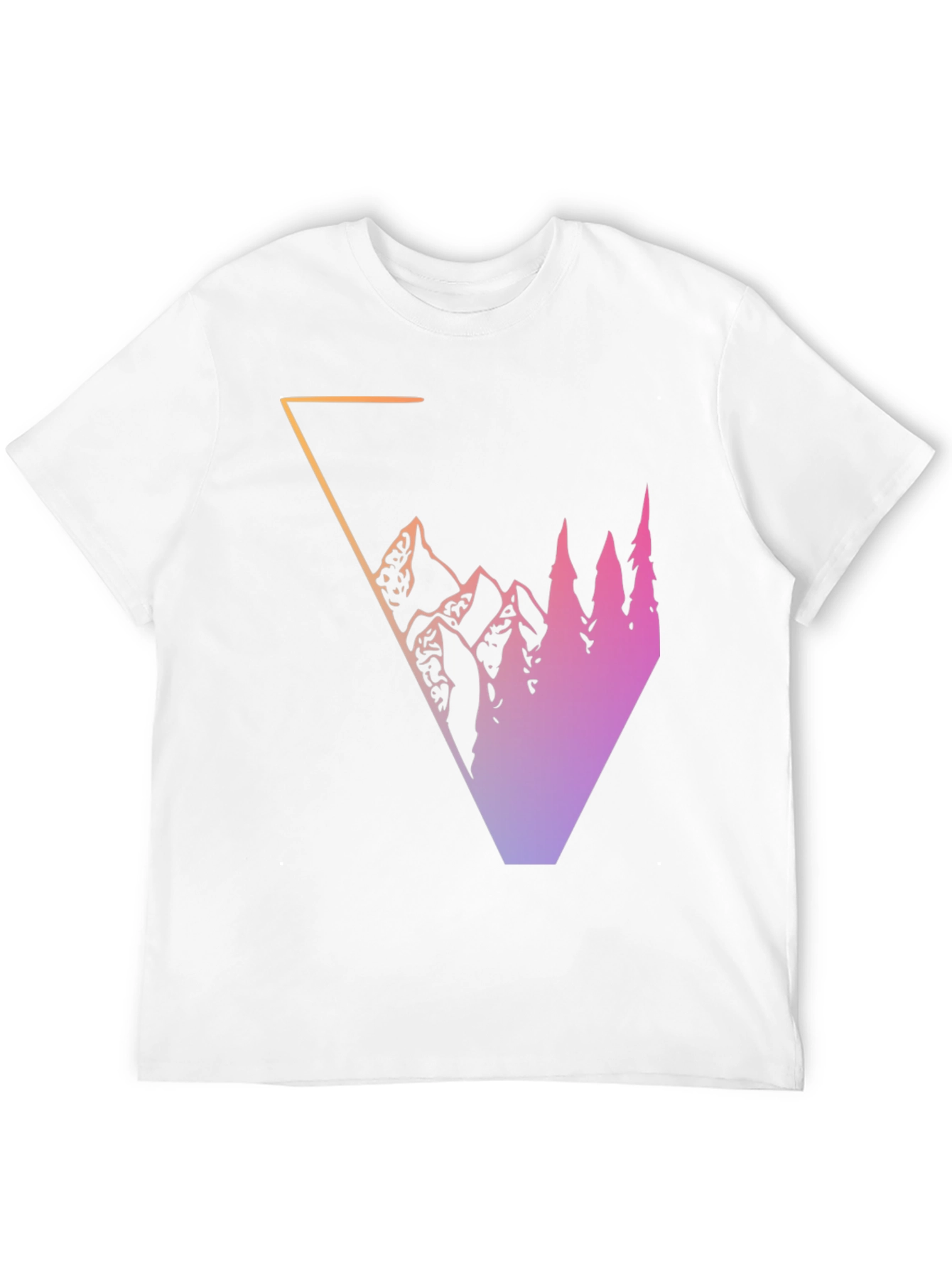 Gradient Mountain & Trees Graphic Tee