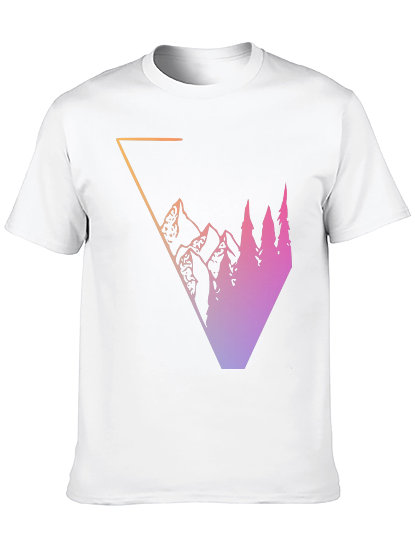 Gradient Mountain & Trees Graphic Tee