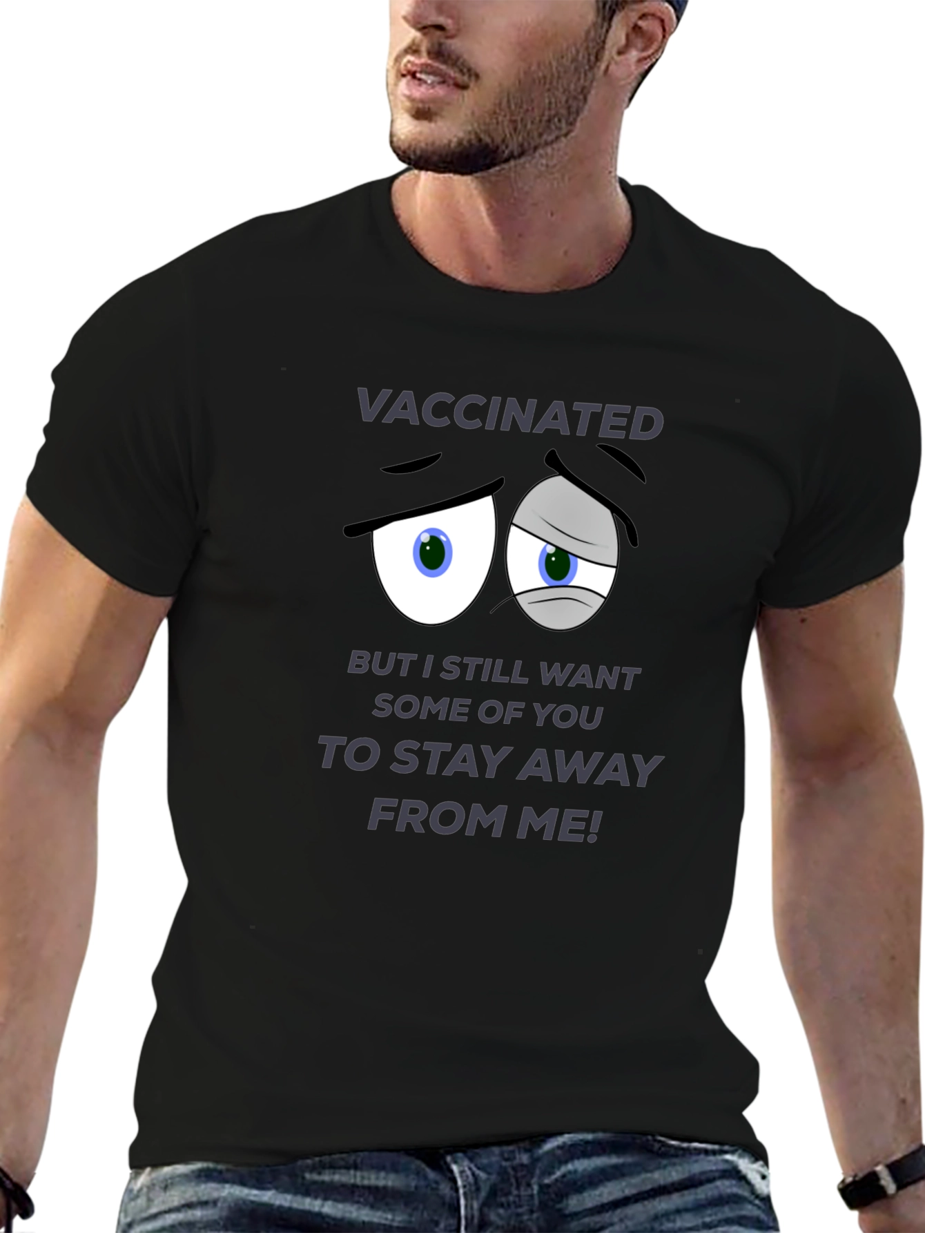 Vaccinated Graphic Tee - Stay Away Humor T-Shirt