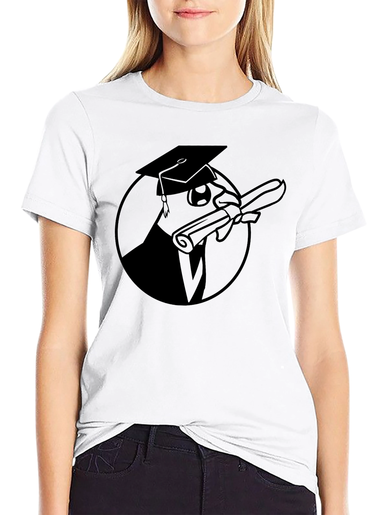 Graduation Owl Graphic Tee - Black