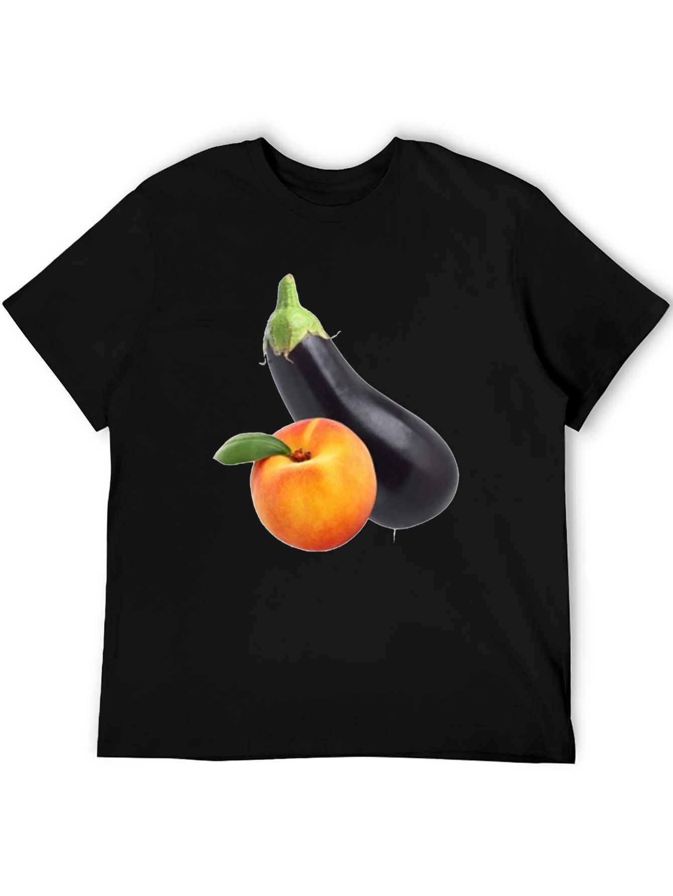 Peach & Eggplant Black T-Shirt