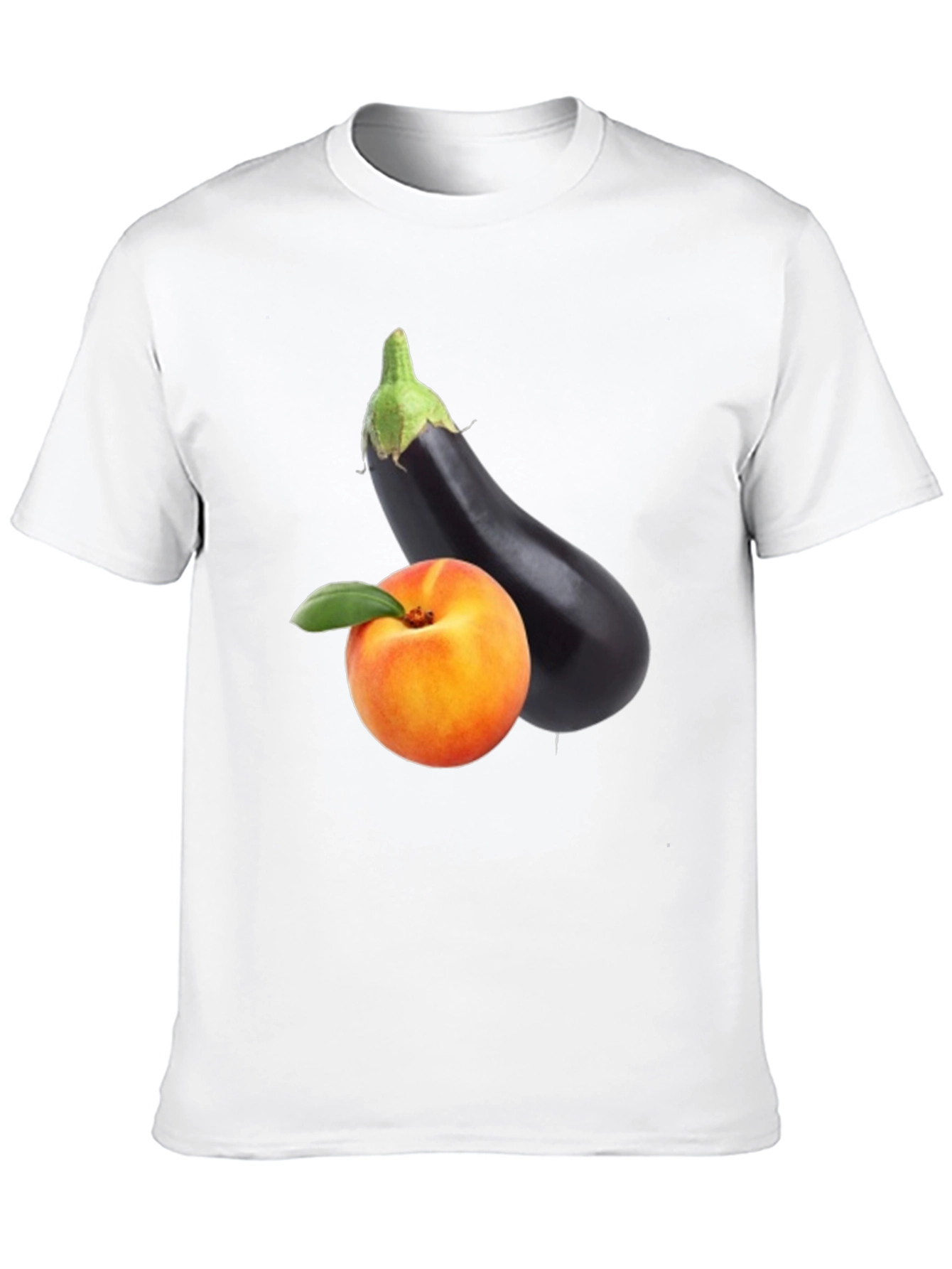 Peach & Eggplant Black T-Shirt