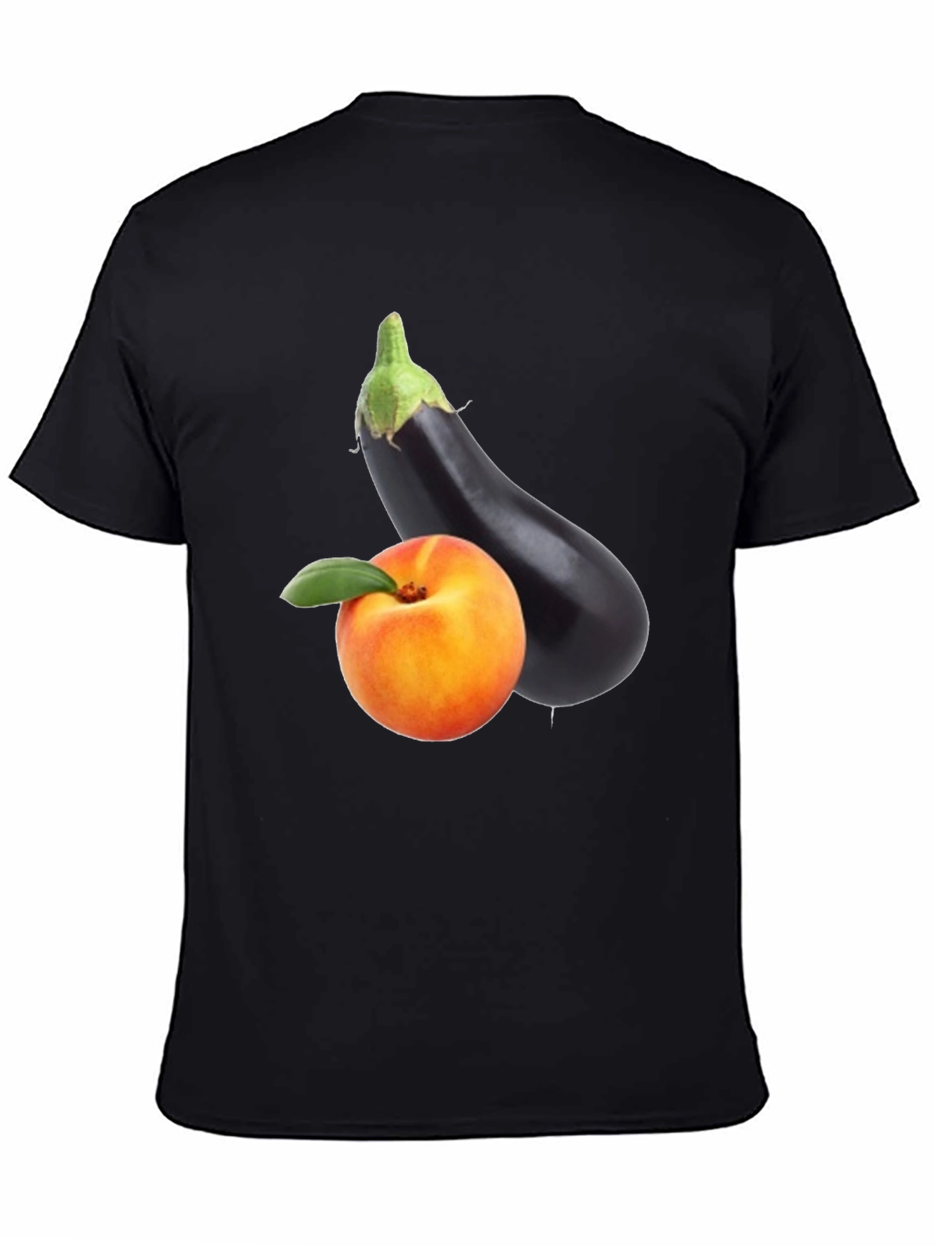 Peach & Eggplant Black T-Shirt