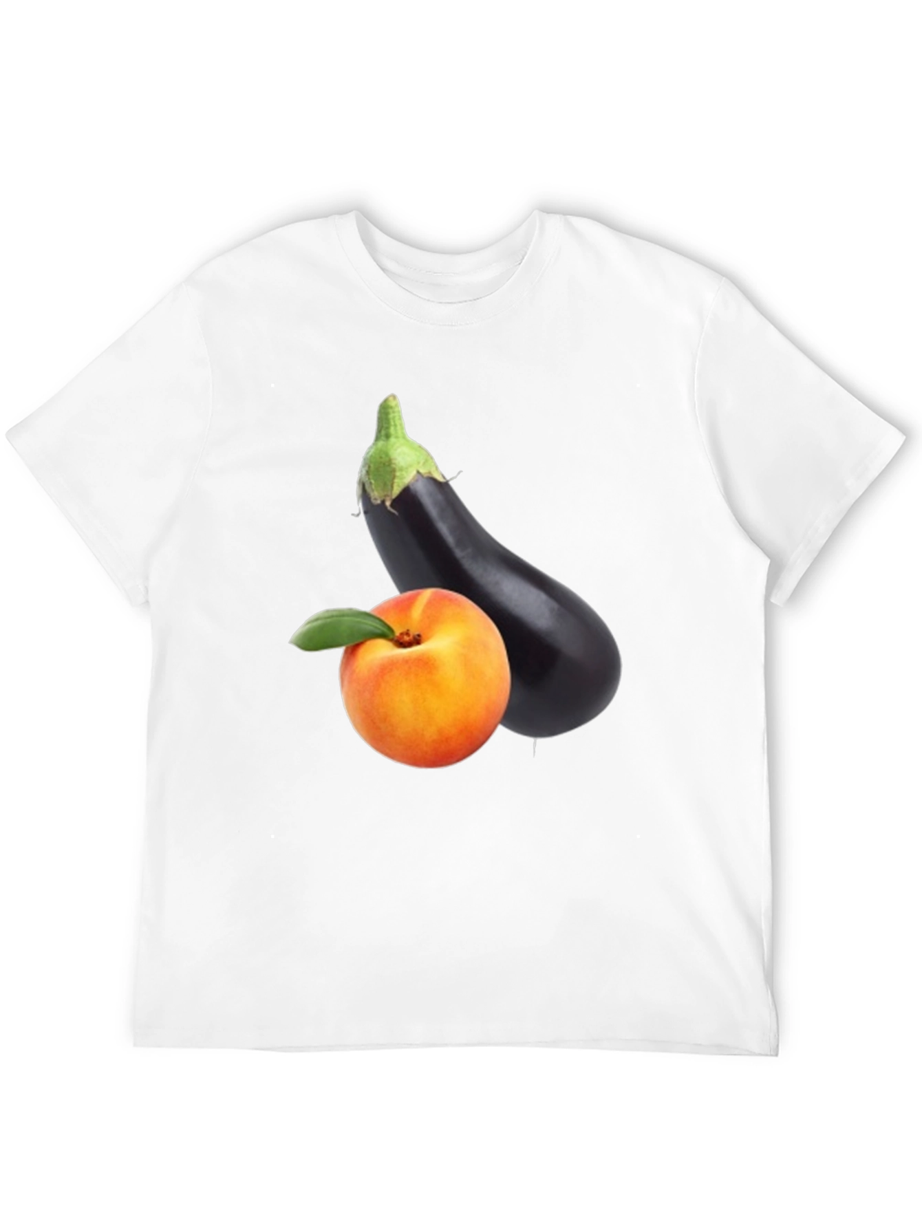 Peach & Eggplant Black T-Shirt