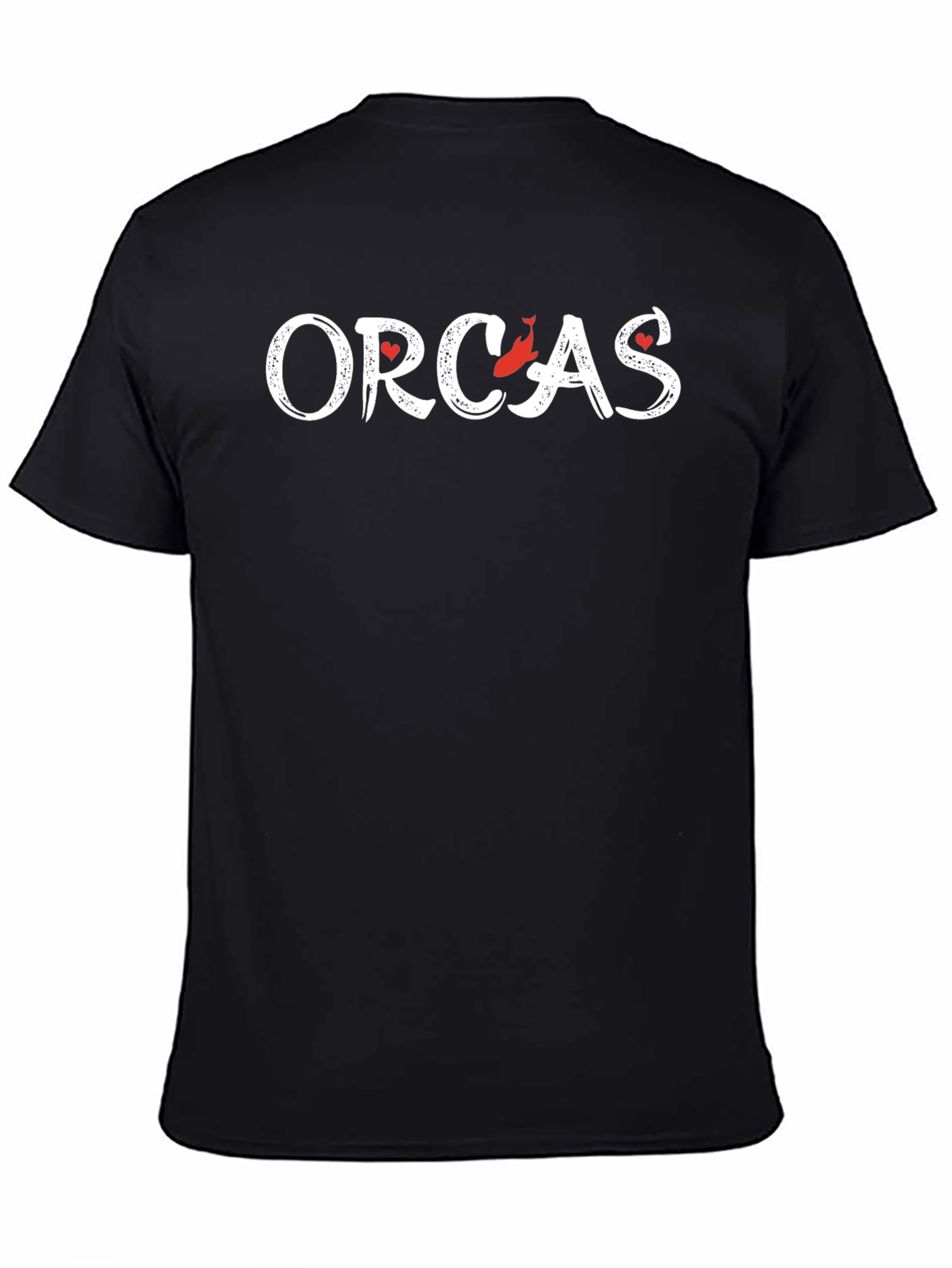 Orcas Whale Lover Black Graphic Tee