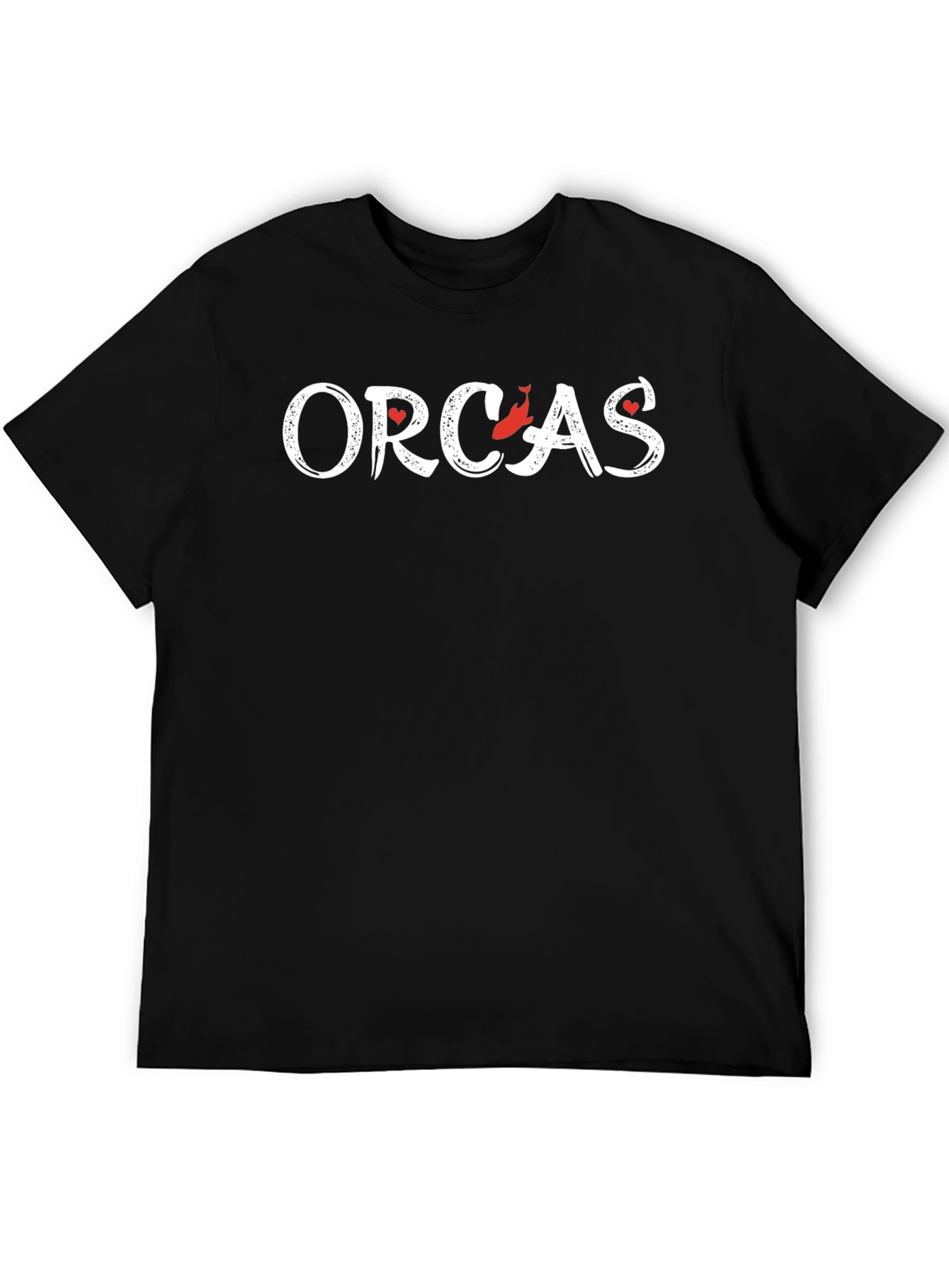 Orcas Whale Lover Black Graphic Tee