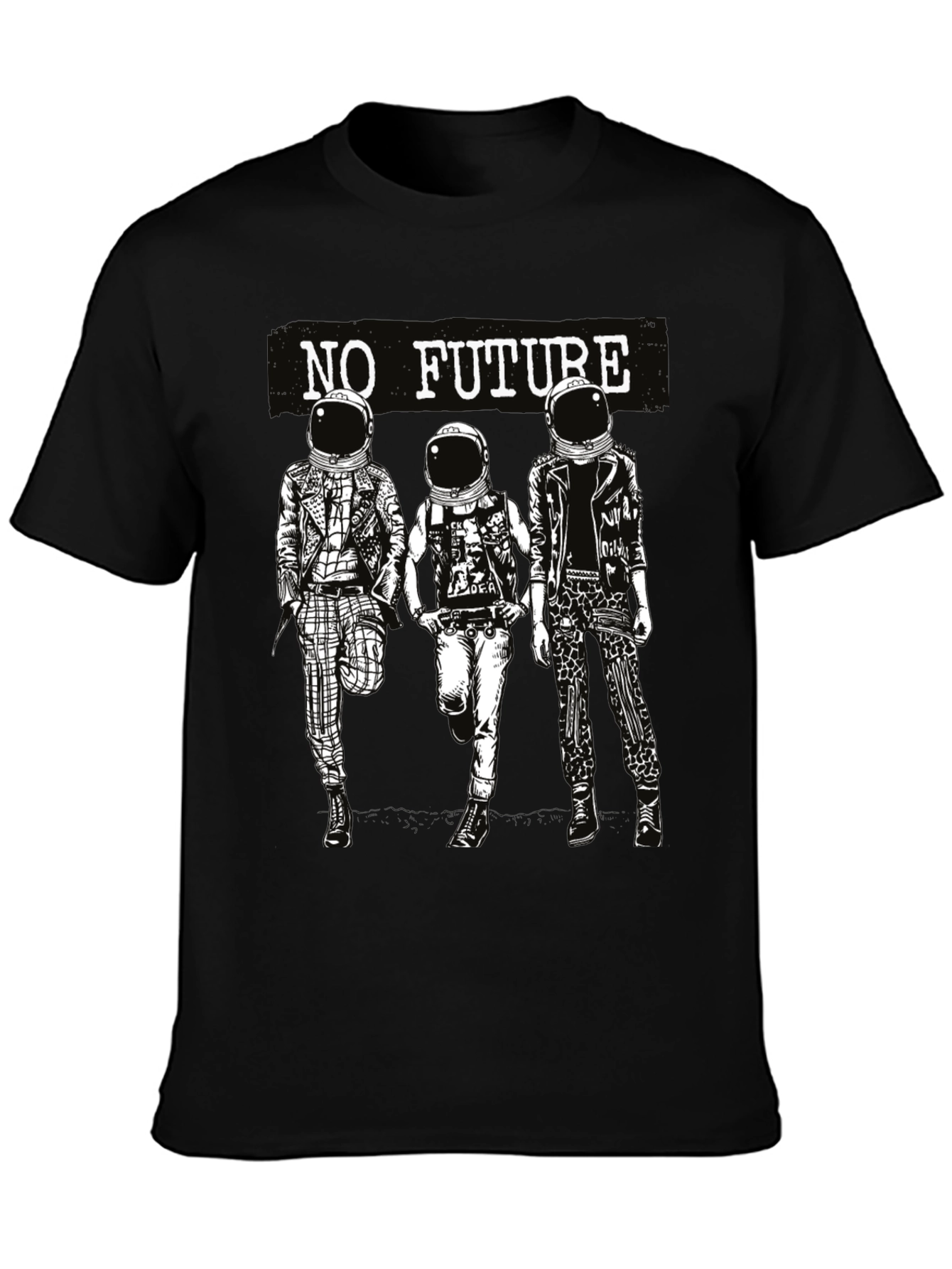 No Future Astronauts Black Graphic Tee