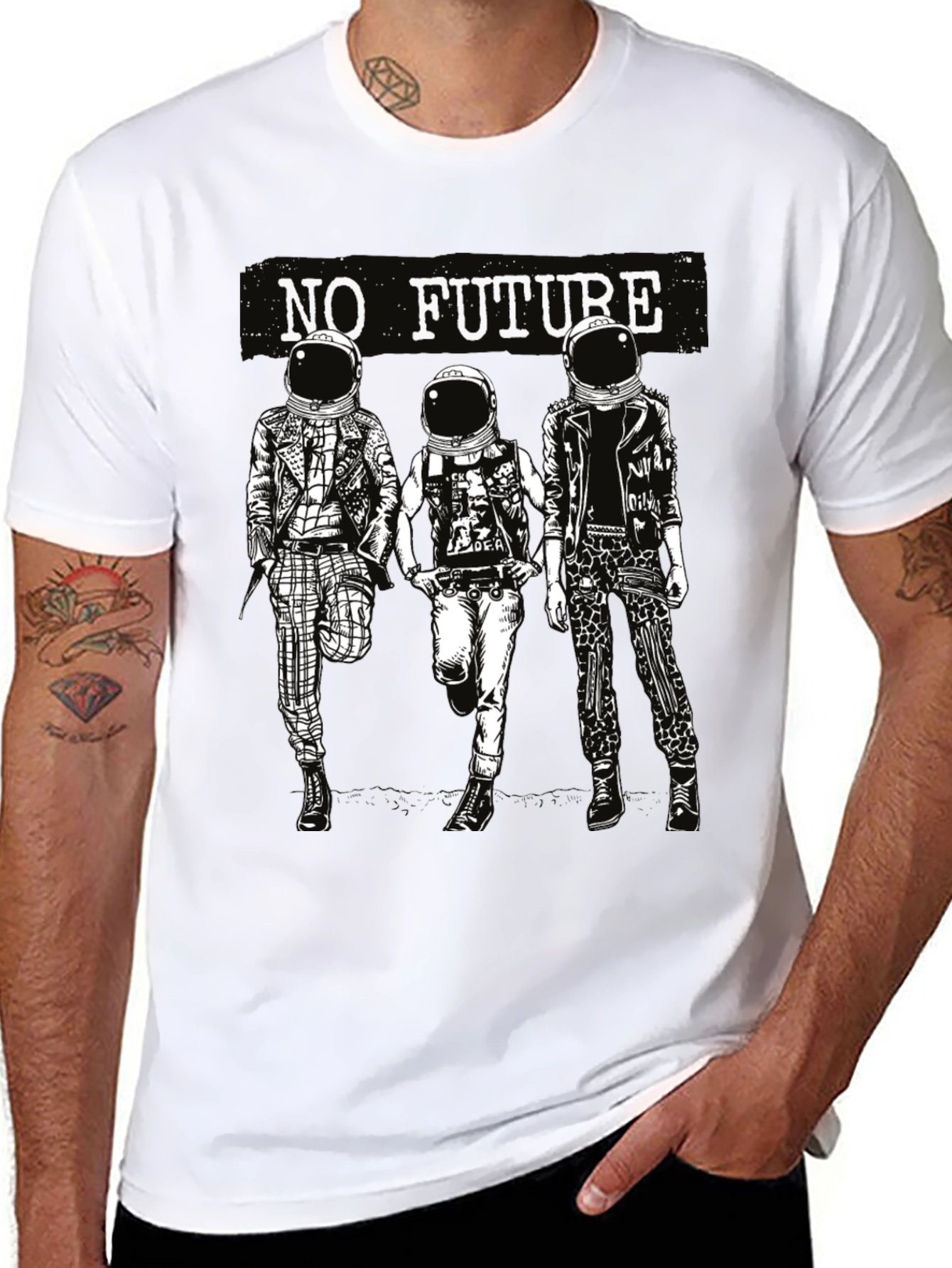 No Future Astronauts Black Graphic Tee