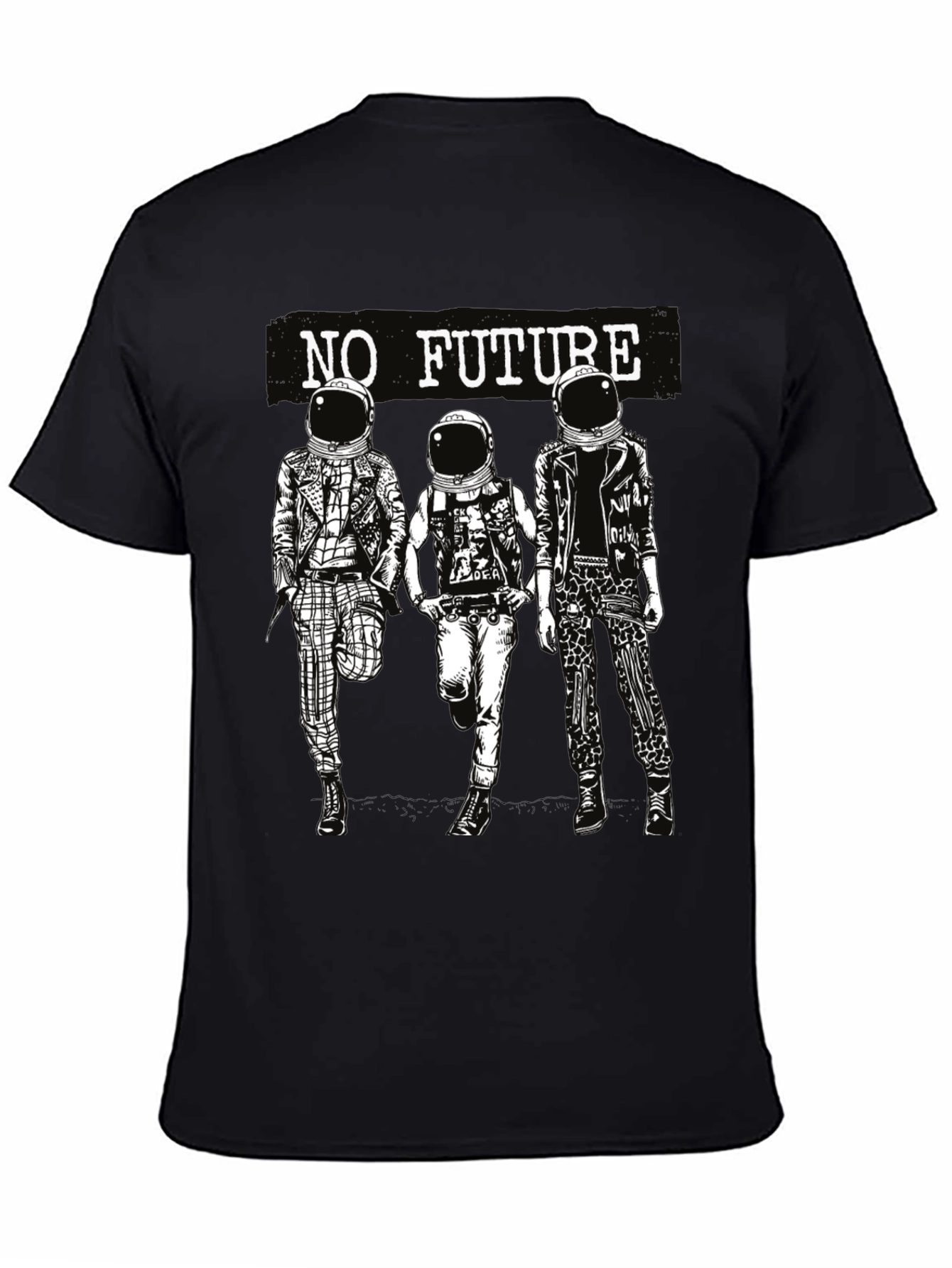 No Future Astronauts Black Graphic Tee