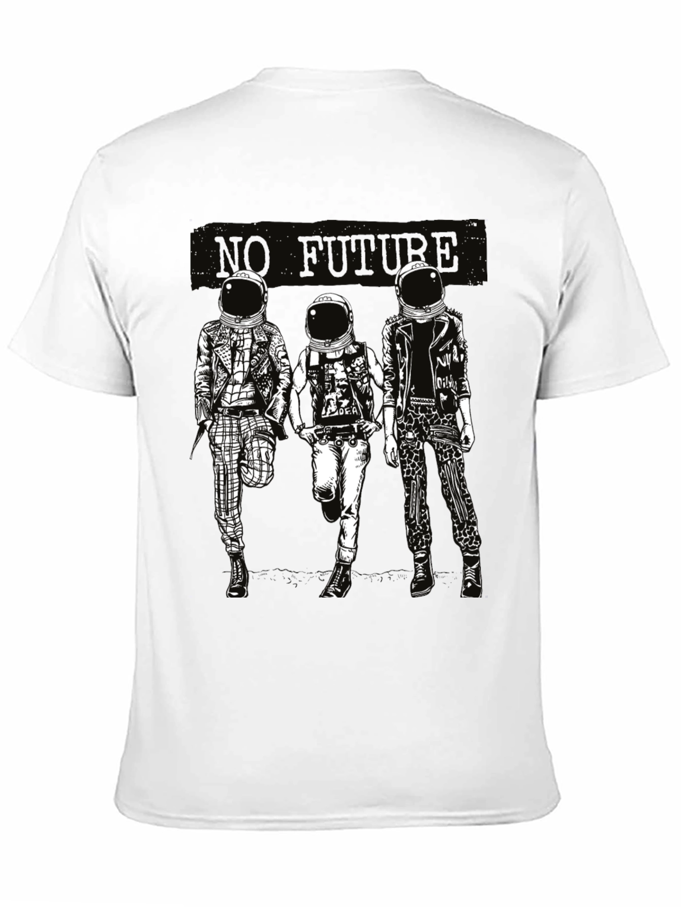 No Future Astronauts Black Graphic Tee