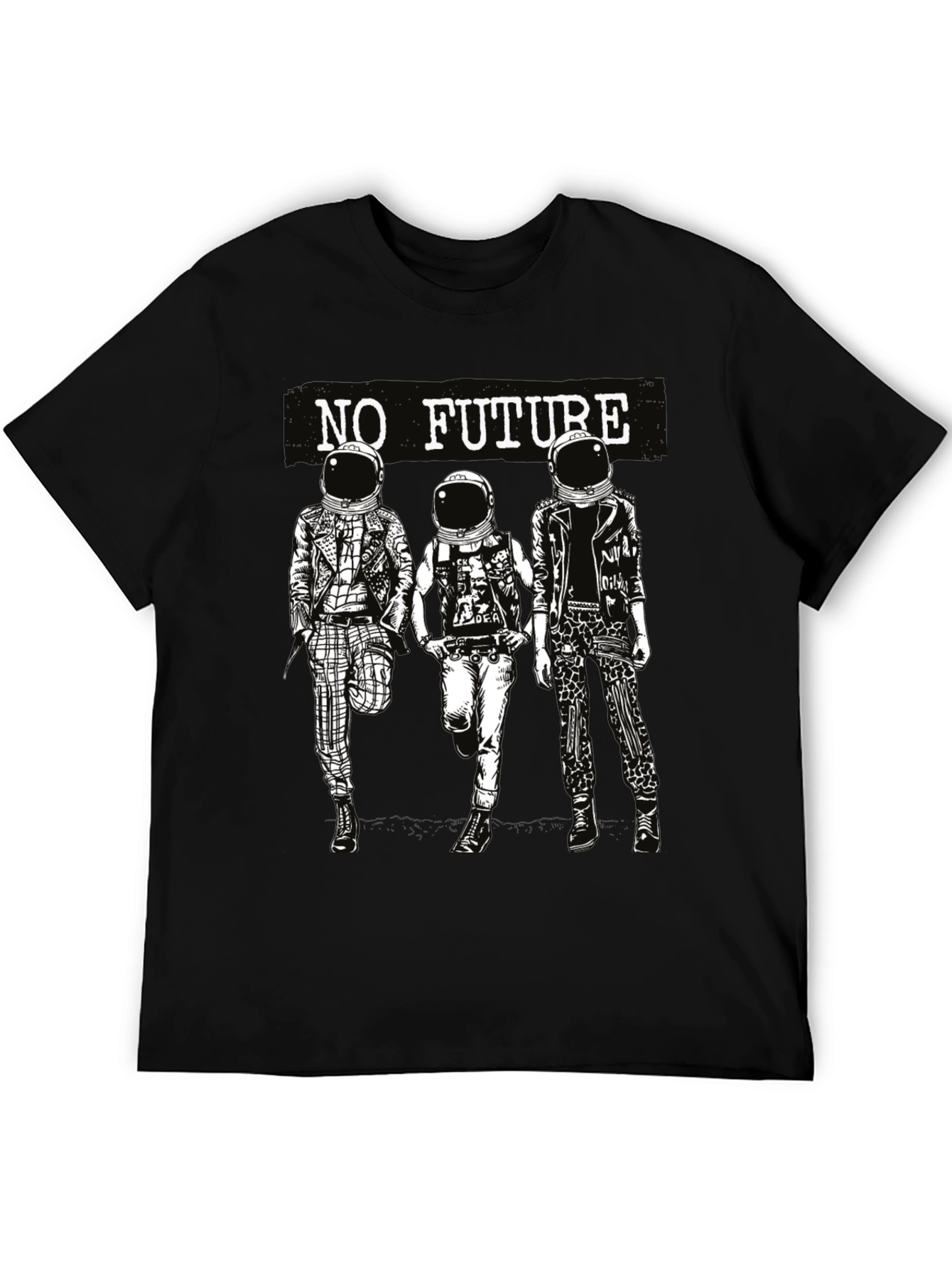 No Future Astronauts Black Graphic Tee