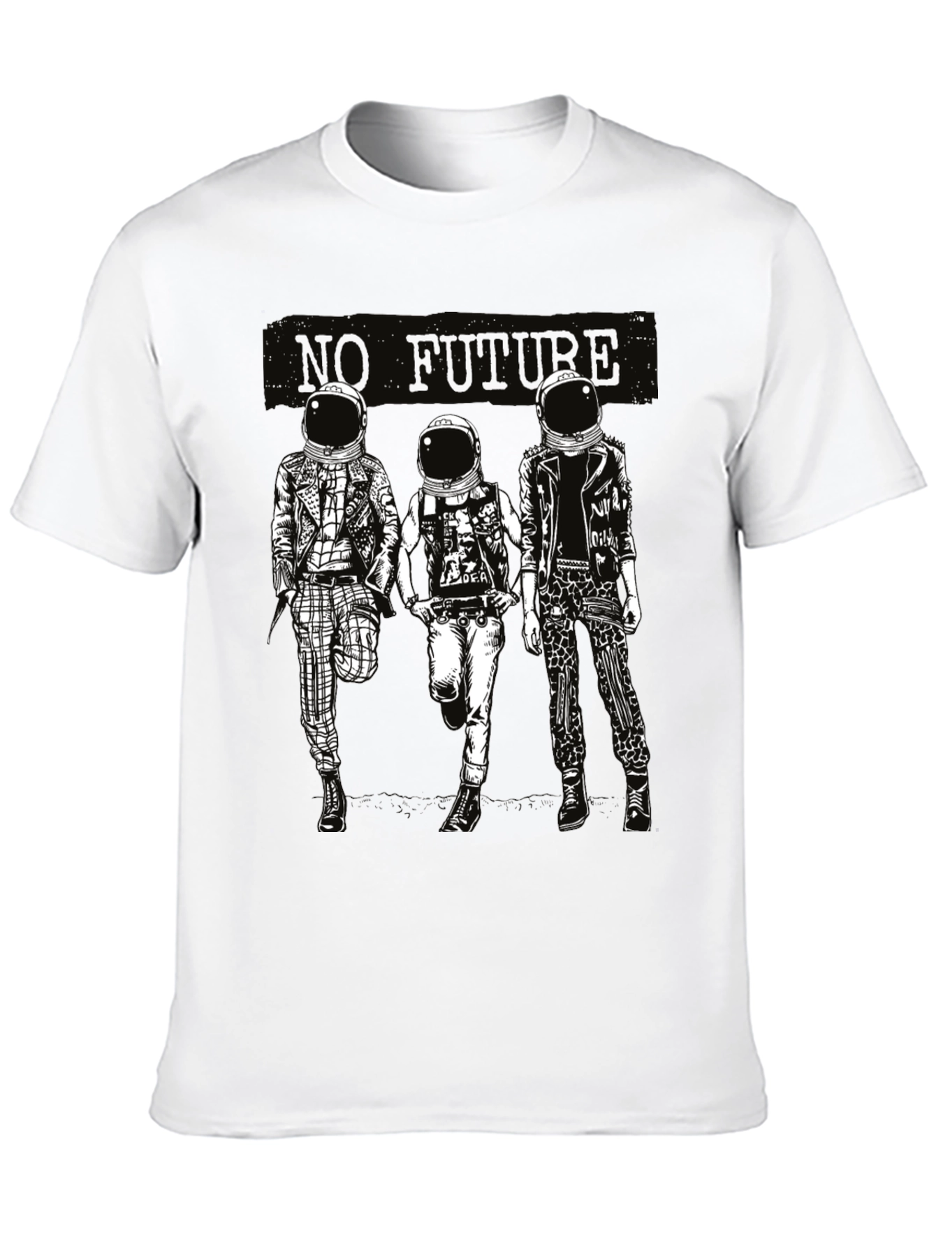 No Future Astronauts Black Graphic Tee