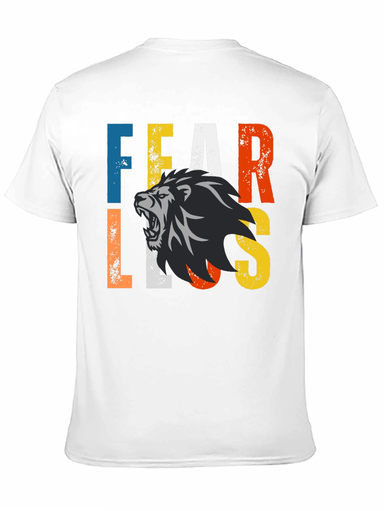 Fearless Lion Graphic Print Black T-Shirt