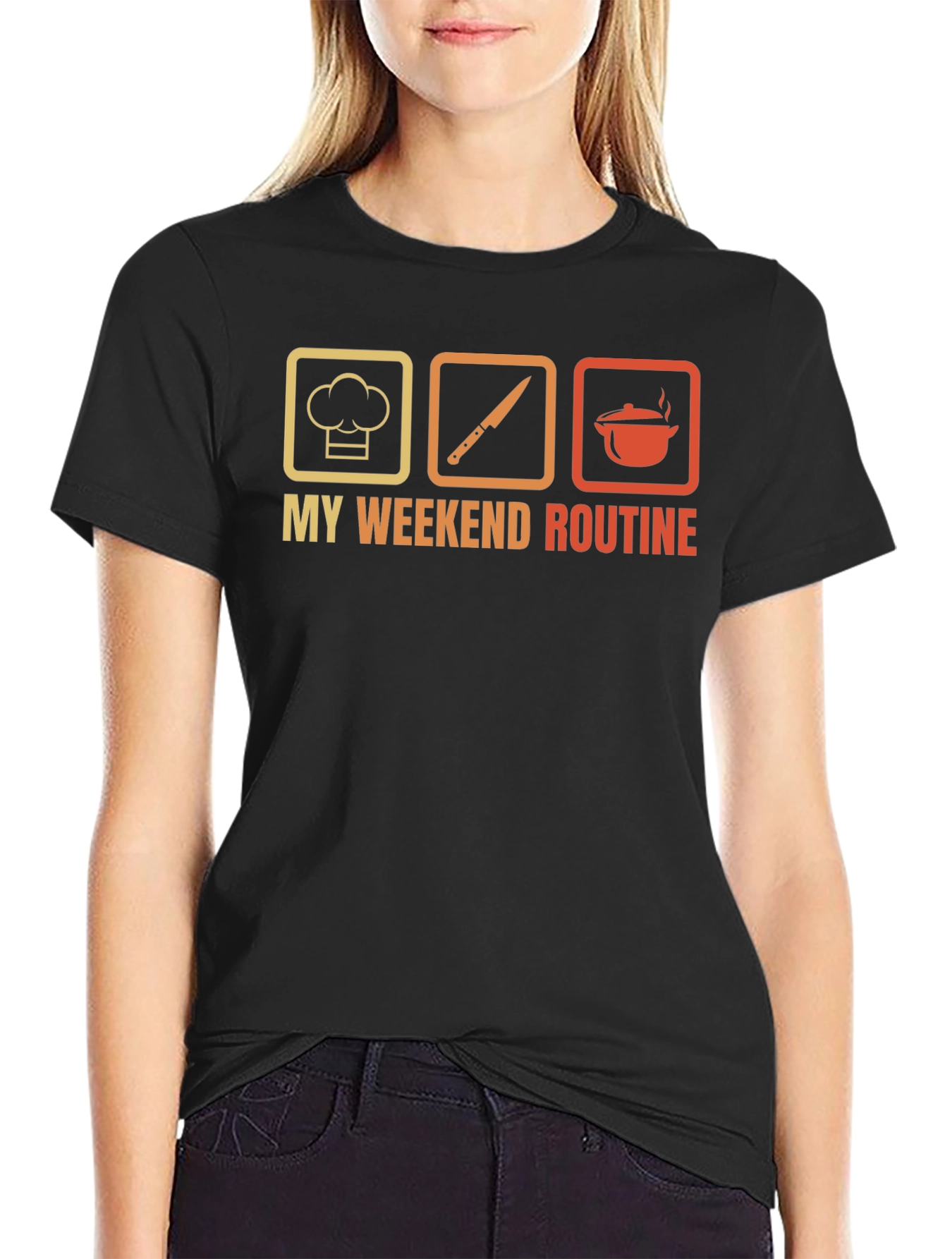 Chefs Weekend Routine Graphic Tee - Black