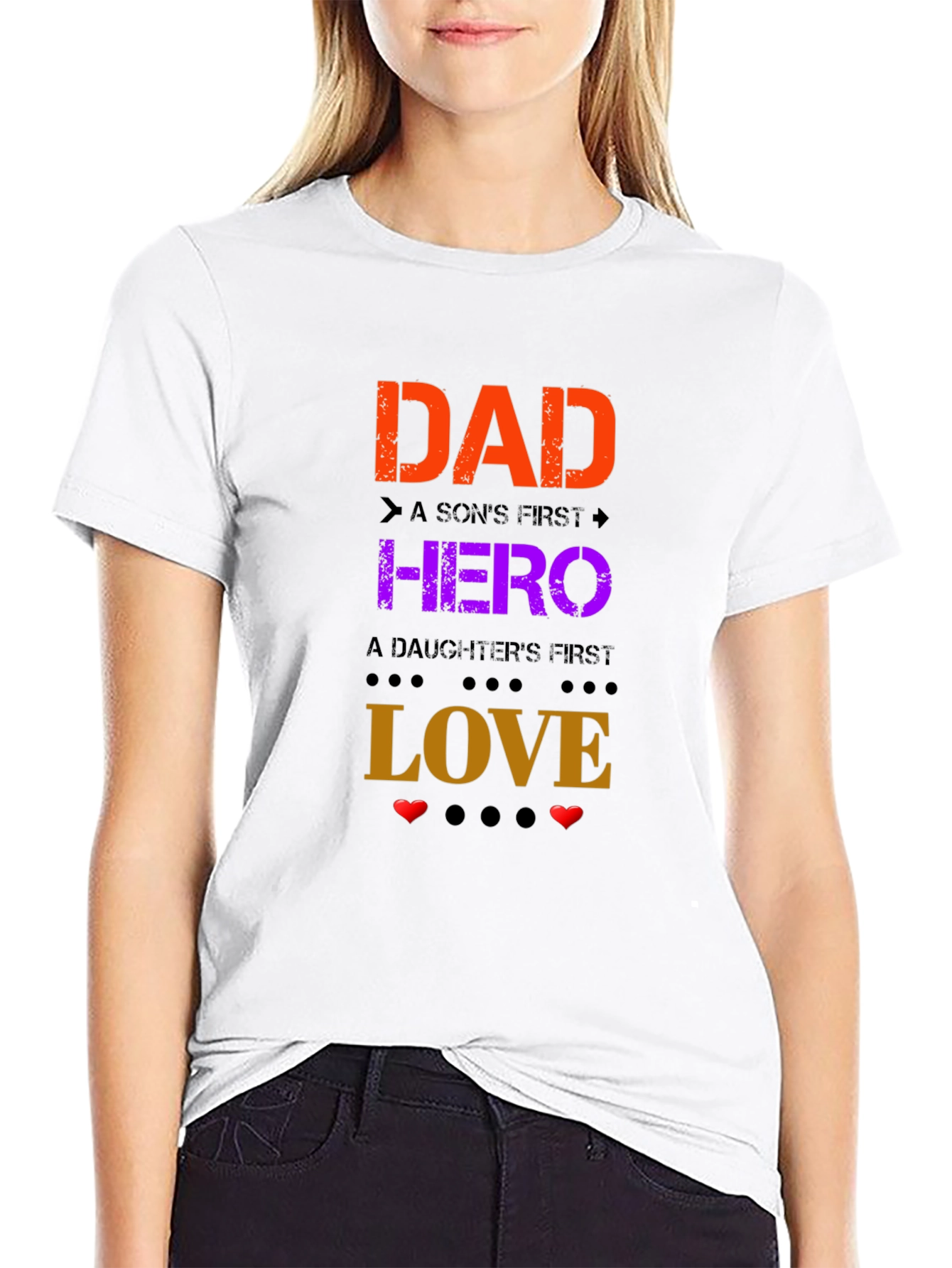 Dad Hero Love Graphic Tee - Fathers Day Gift