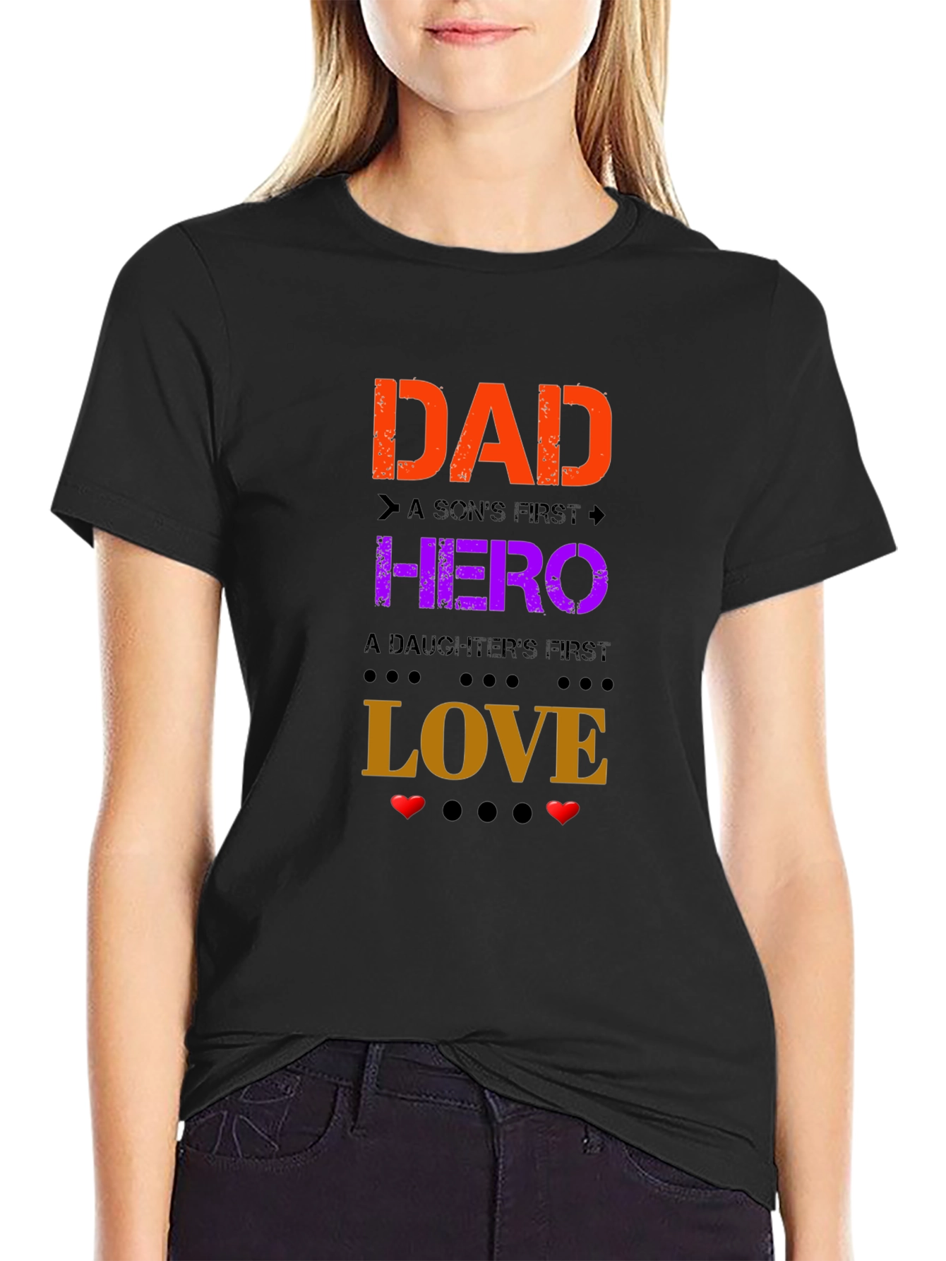 Dad Hero Love Graphic Tee - Fathers Day Gift