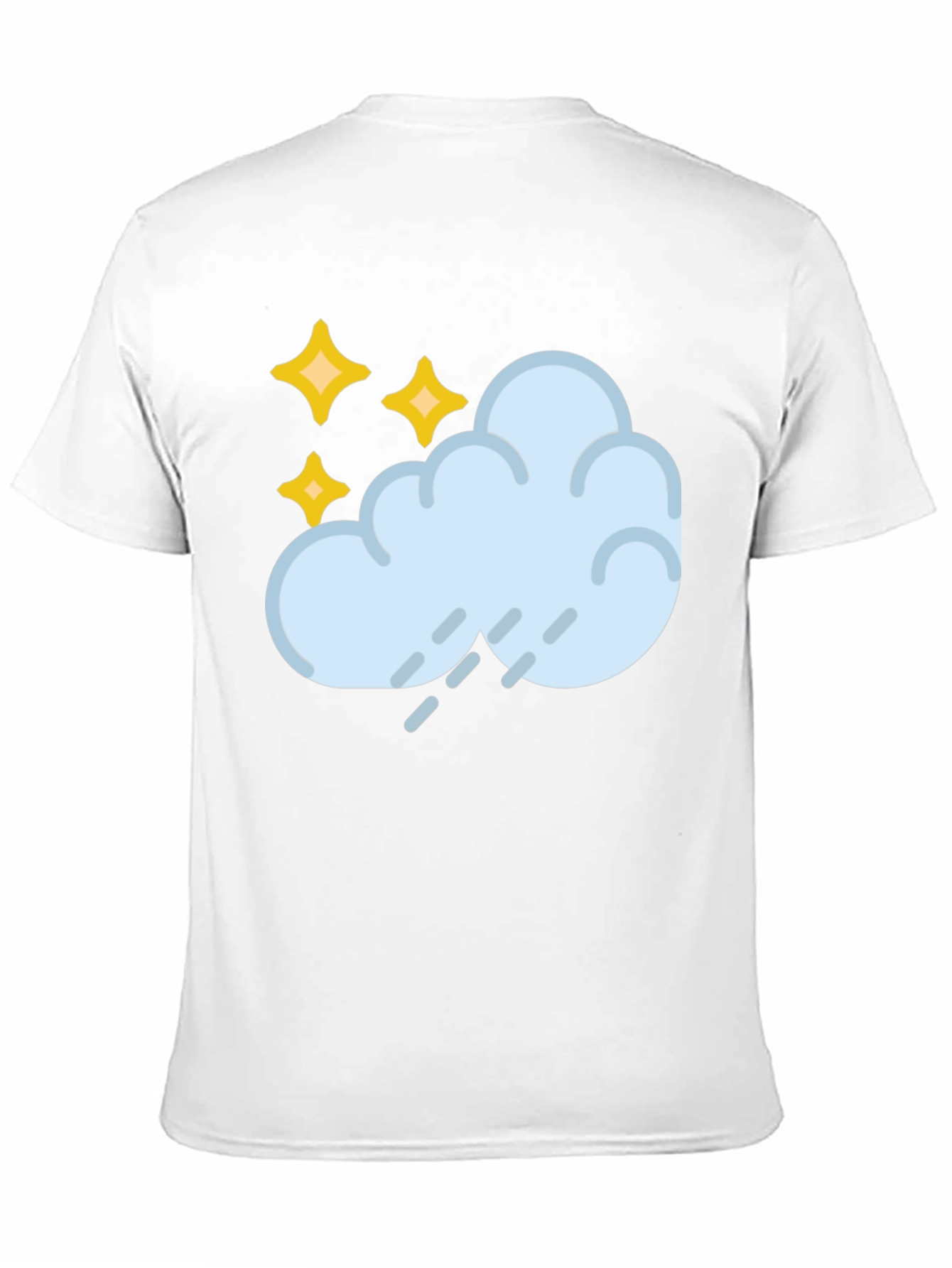 Rain Cloud & Stars Graphic Black T-Shirt