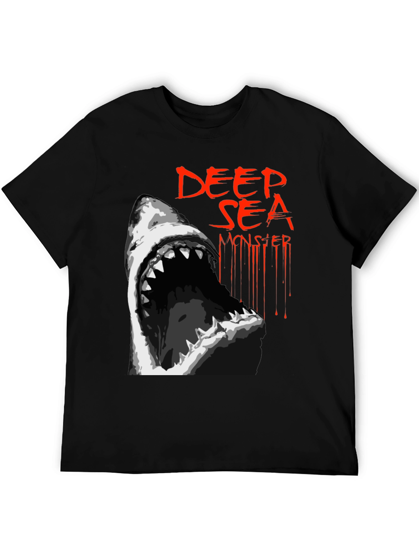 Deep Sea Monster Graphic Tee - Black