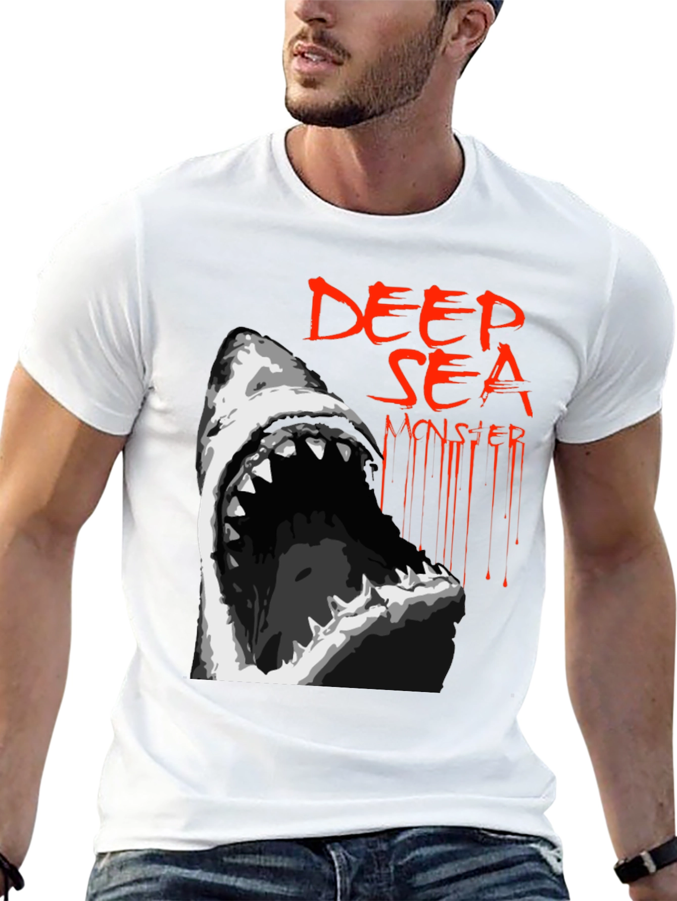 Deep Sea Monster Graphic Tee - Black