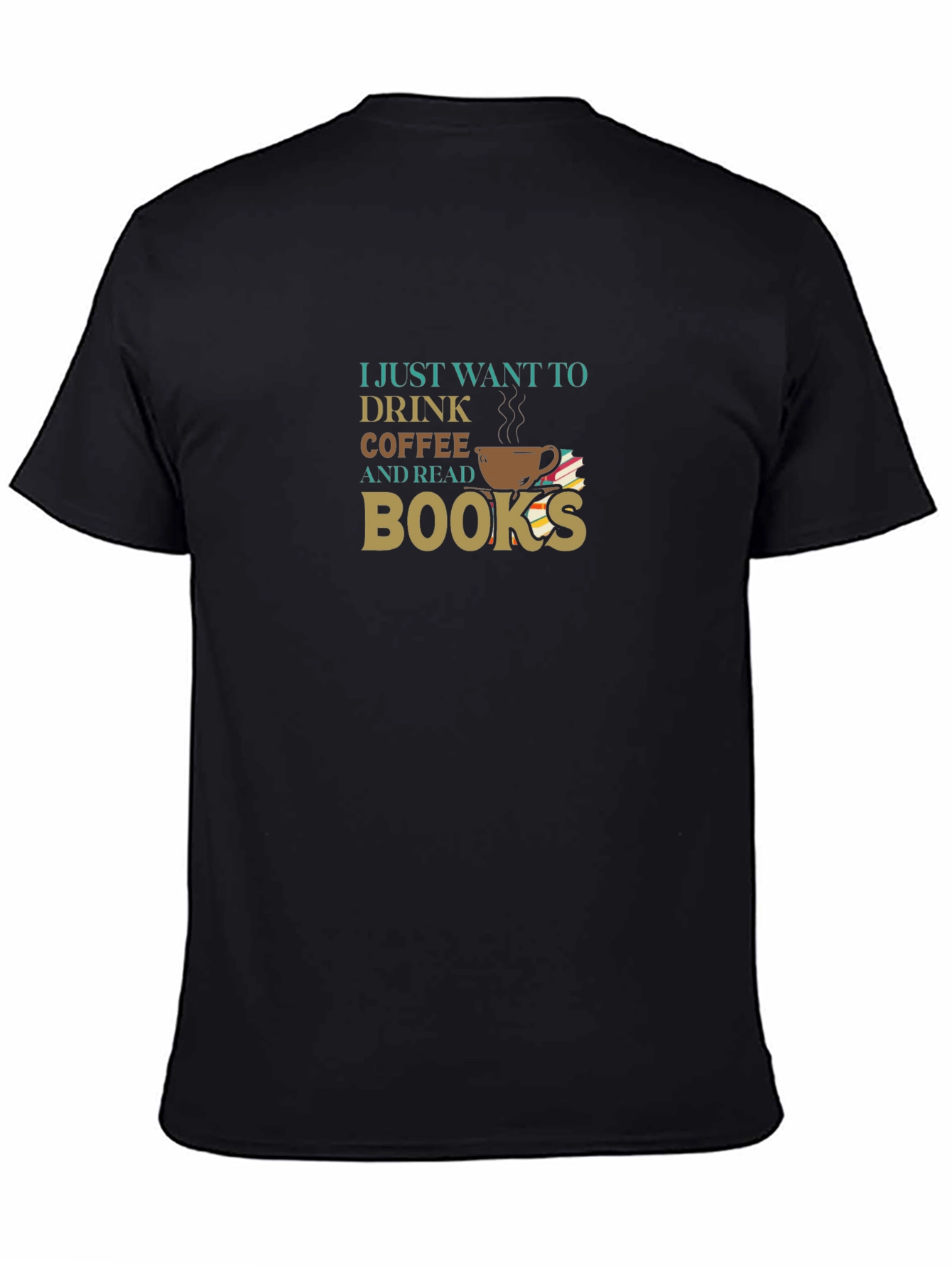 Coffee and Books Black T-Shirt for Book Lovers
