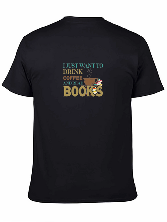 Coffee and Books Black T-Shirt for Book Lovers