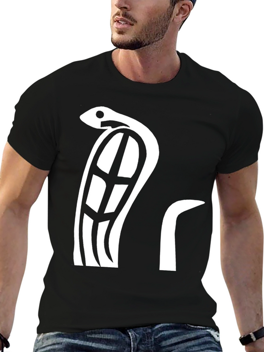 Abstract Serpent Graphic Tee - Black Cotton T-Shirt