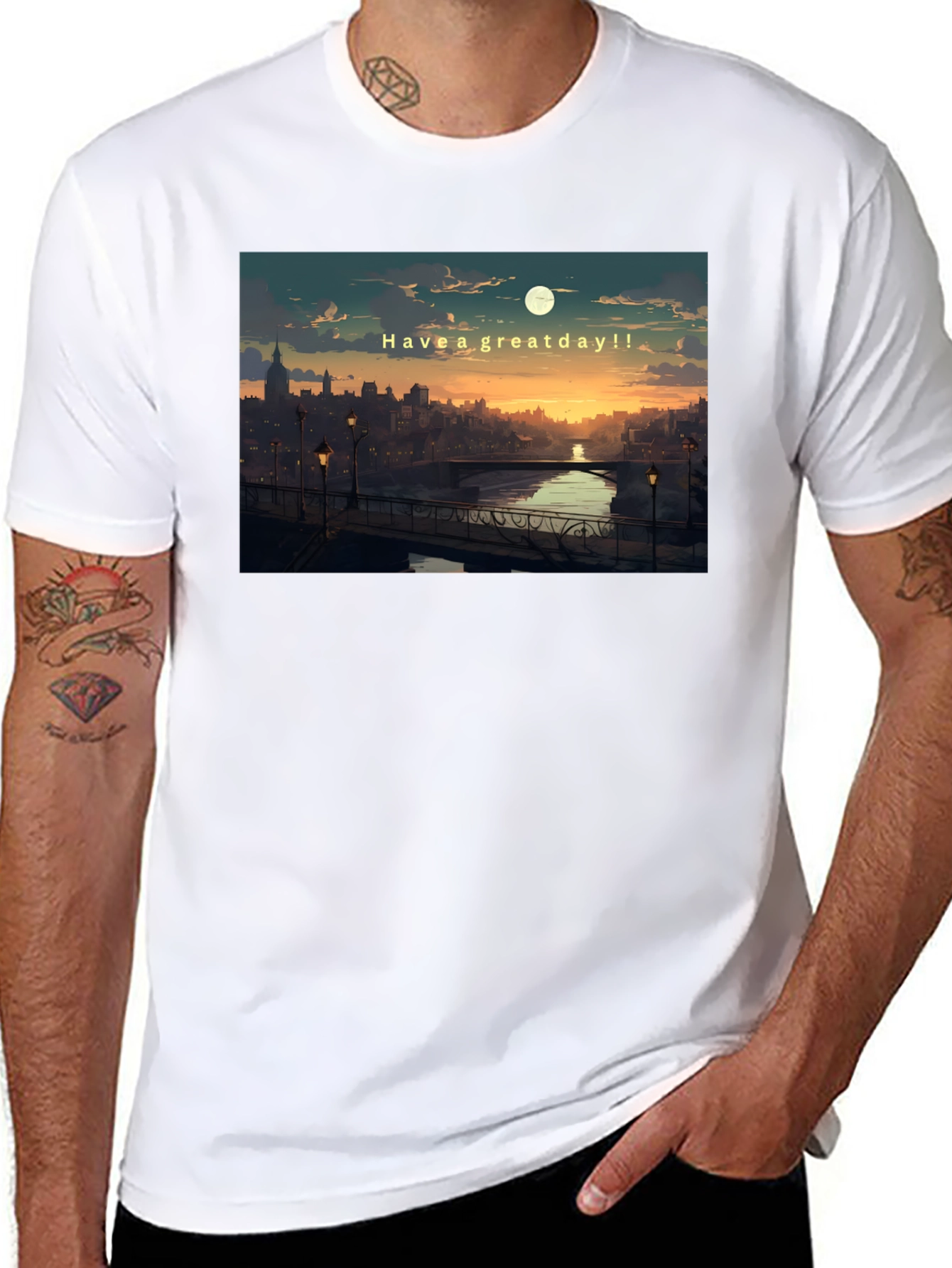Scenic Cityscape T-Shirt - Have a Great Day Tee