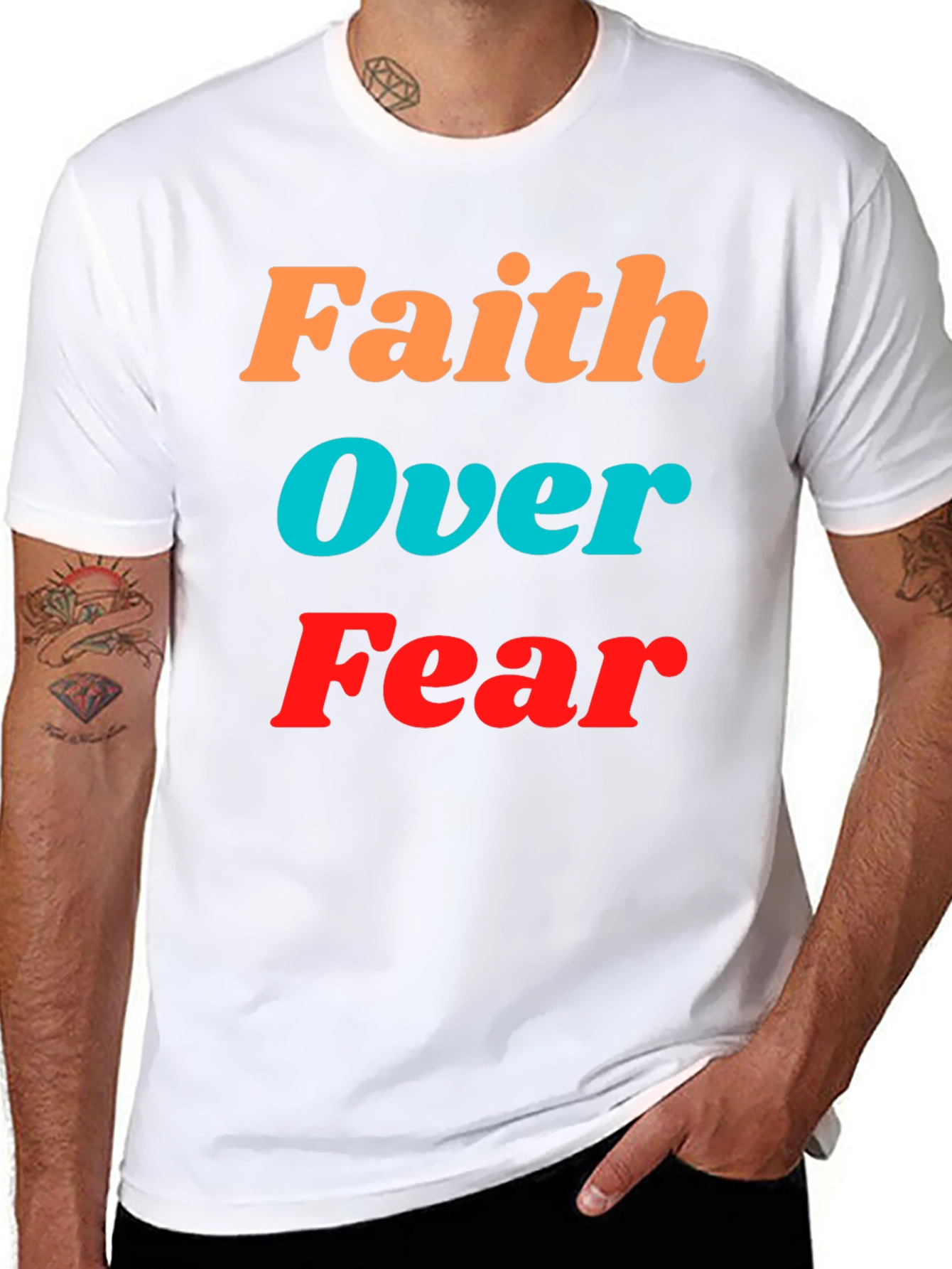 Faith Over Fear Graphic Tee - Inspirational Black T-Shirt