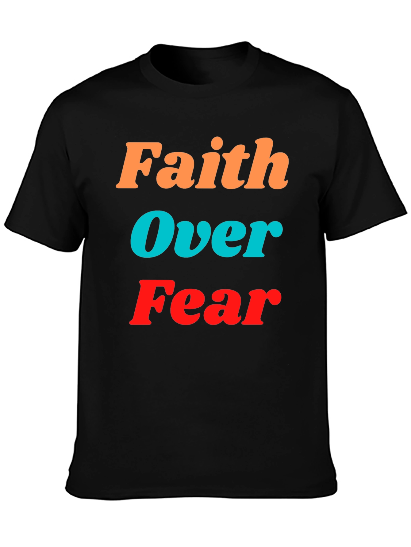 Faith Over Fear Graphic Tee - Inspirational Black T-Shirt