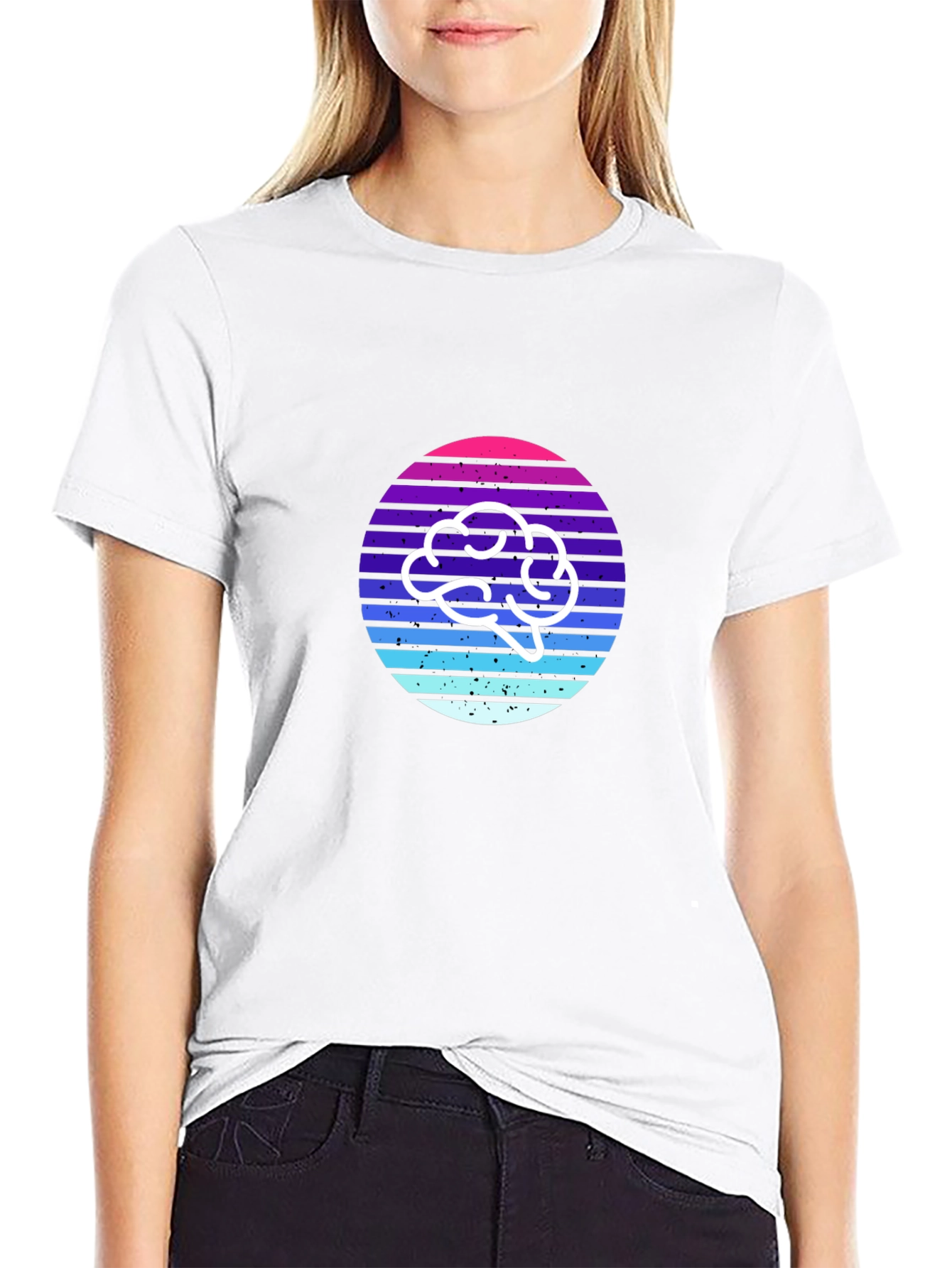 Retro Brain T-Shirt - Stylish and Thoughtful Design