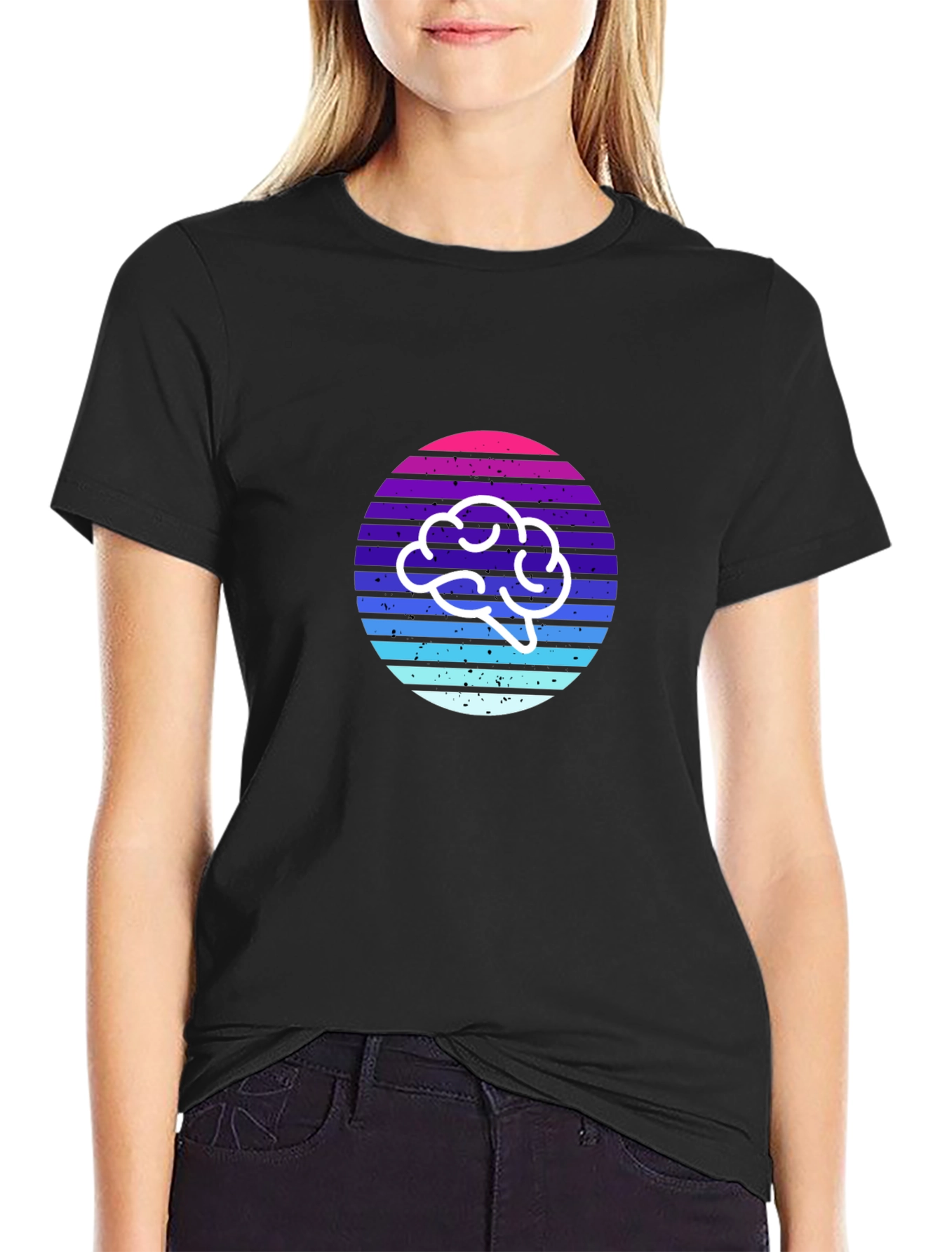 Retro Brain T-Shirt - Stylish and Thoughtful Design