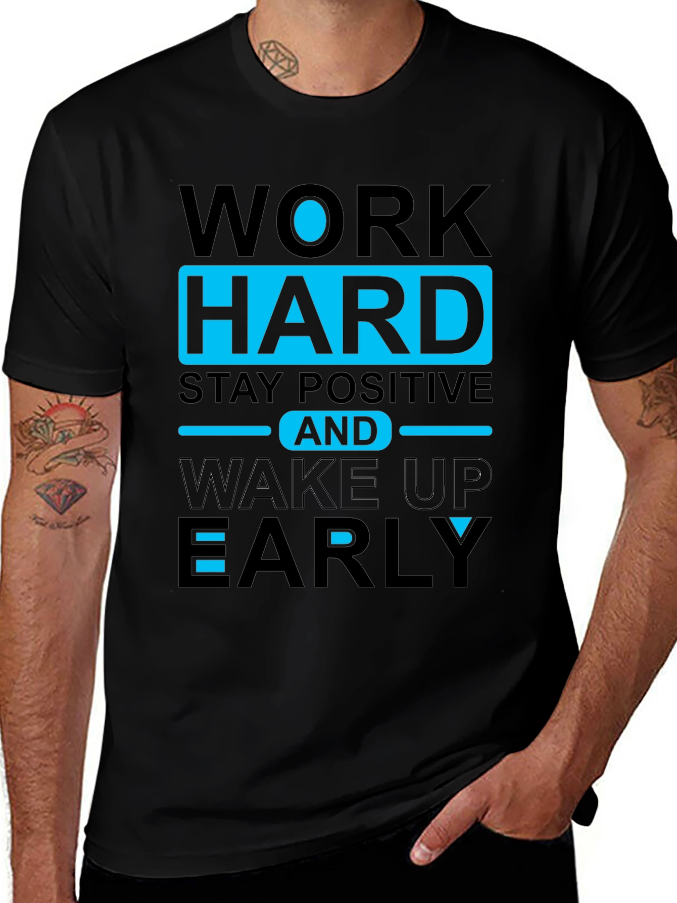 Motivational Graphic Tee: Work Hard Stay Positive