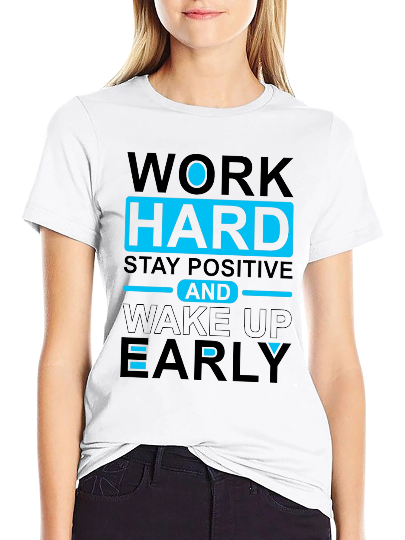 Motivational Graphic Tee: Work Hard Stay Positive