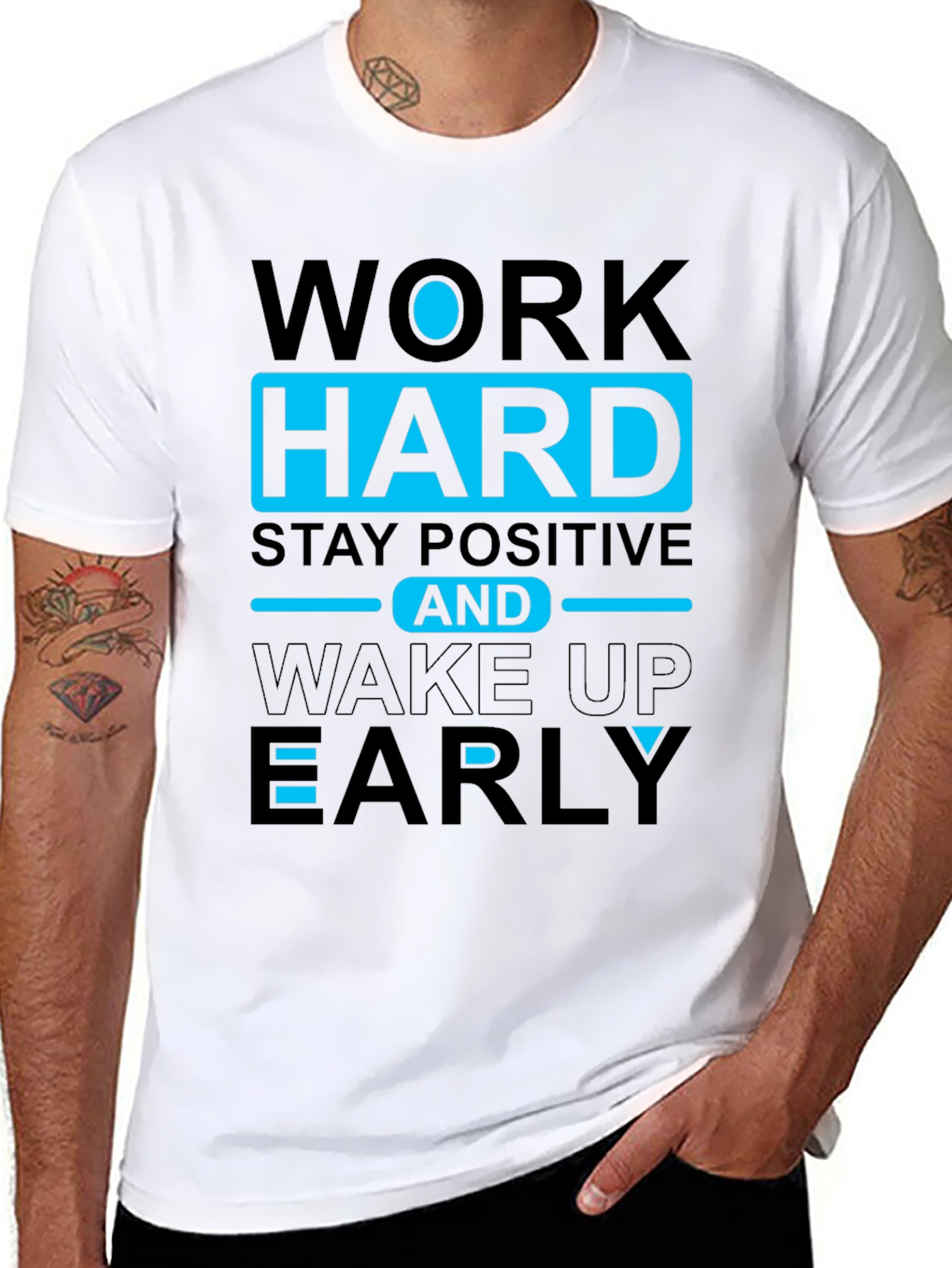 Motivational Graphic Tee: Work Hard Stay Positive