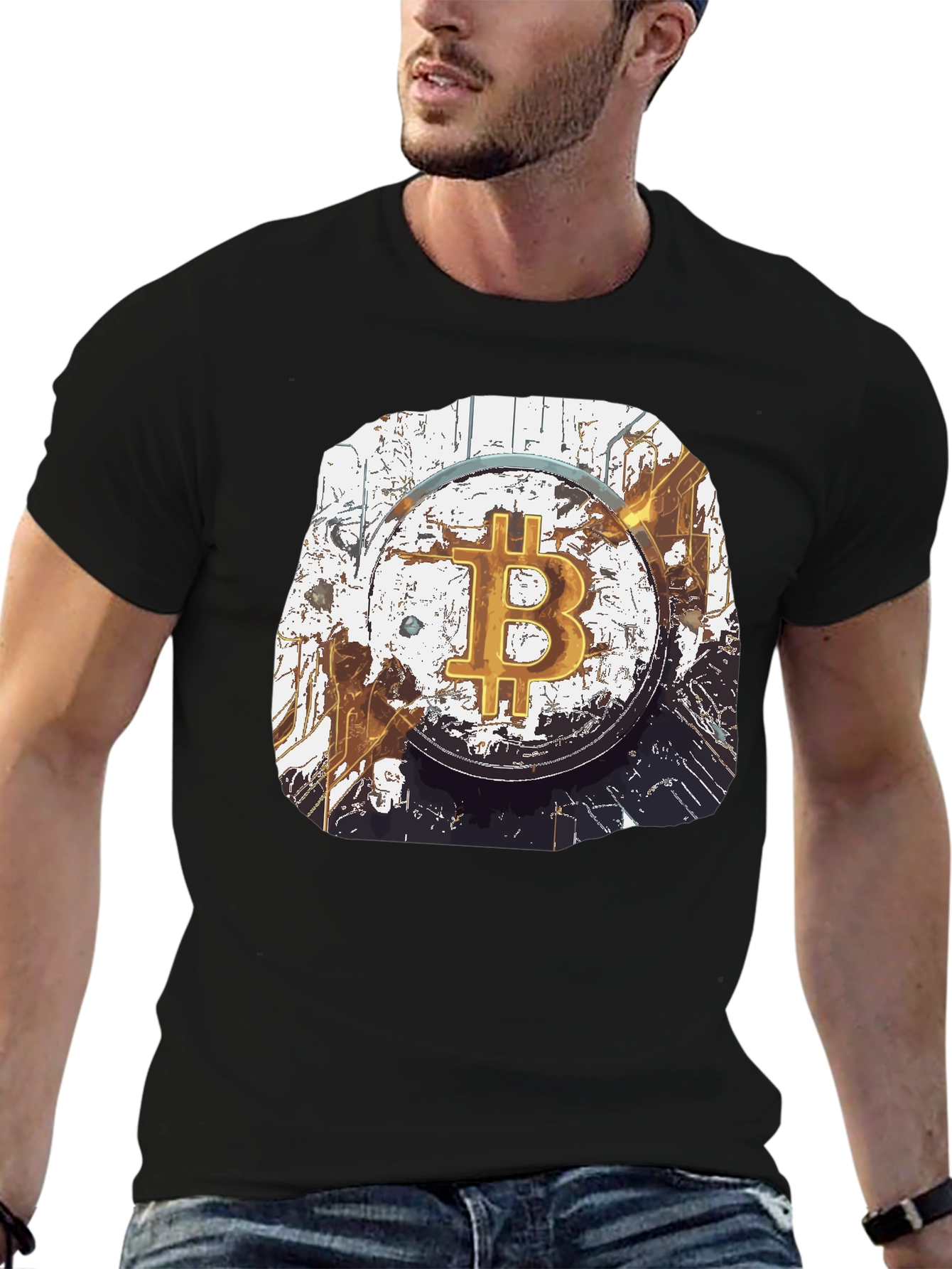 Bitcoin Crypto Art Graphic T-Shirt