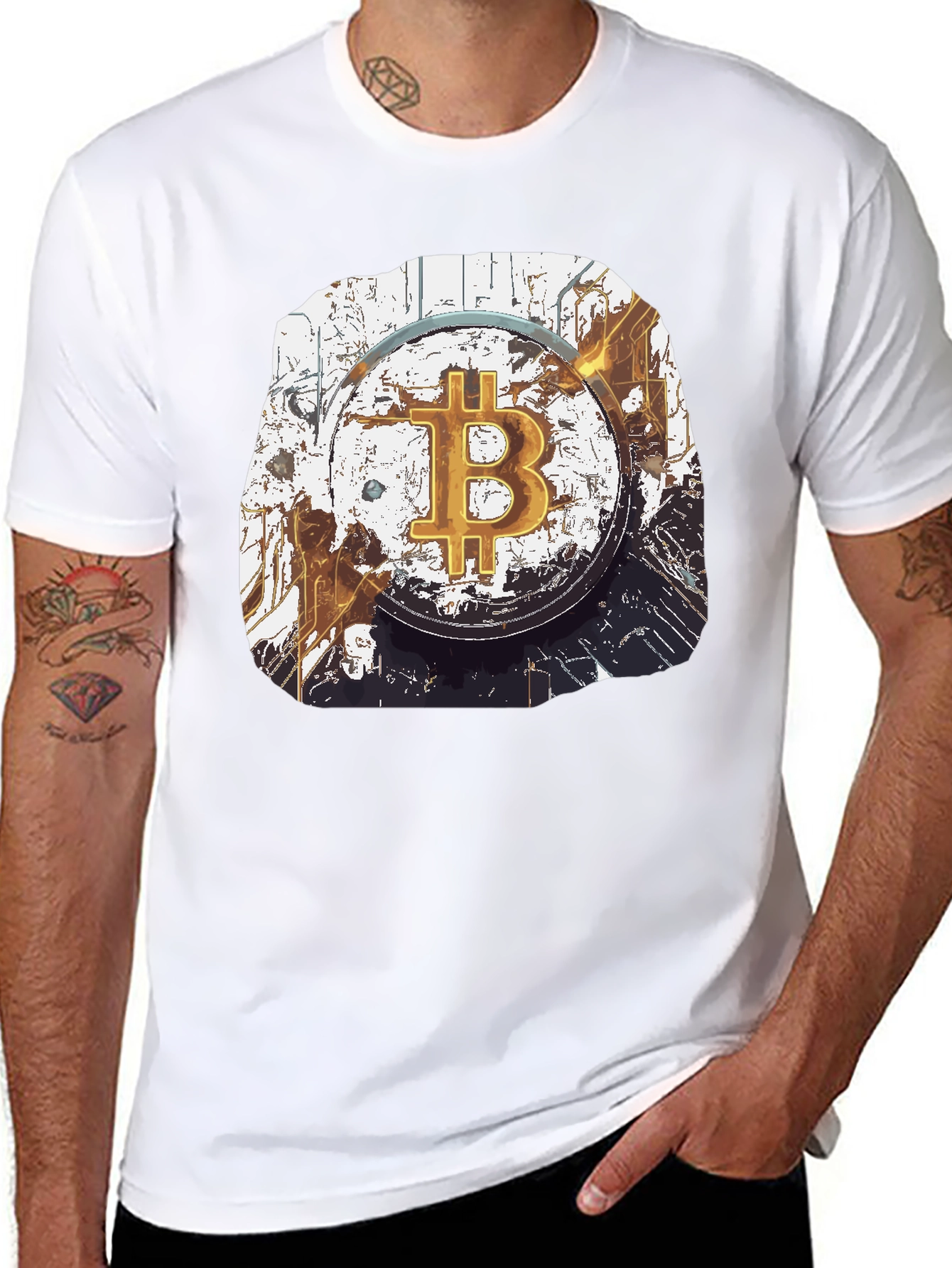 Bitcoin Crypto Art Graphic T-Shirt