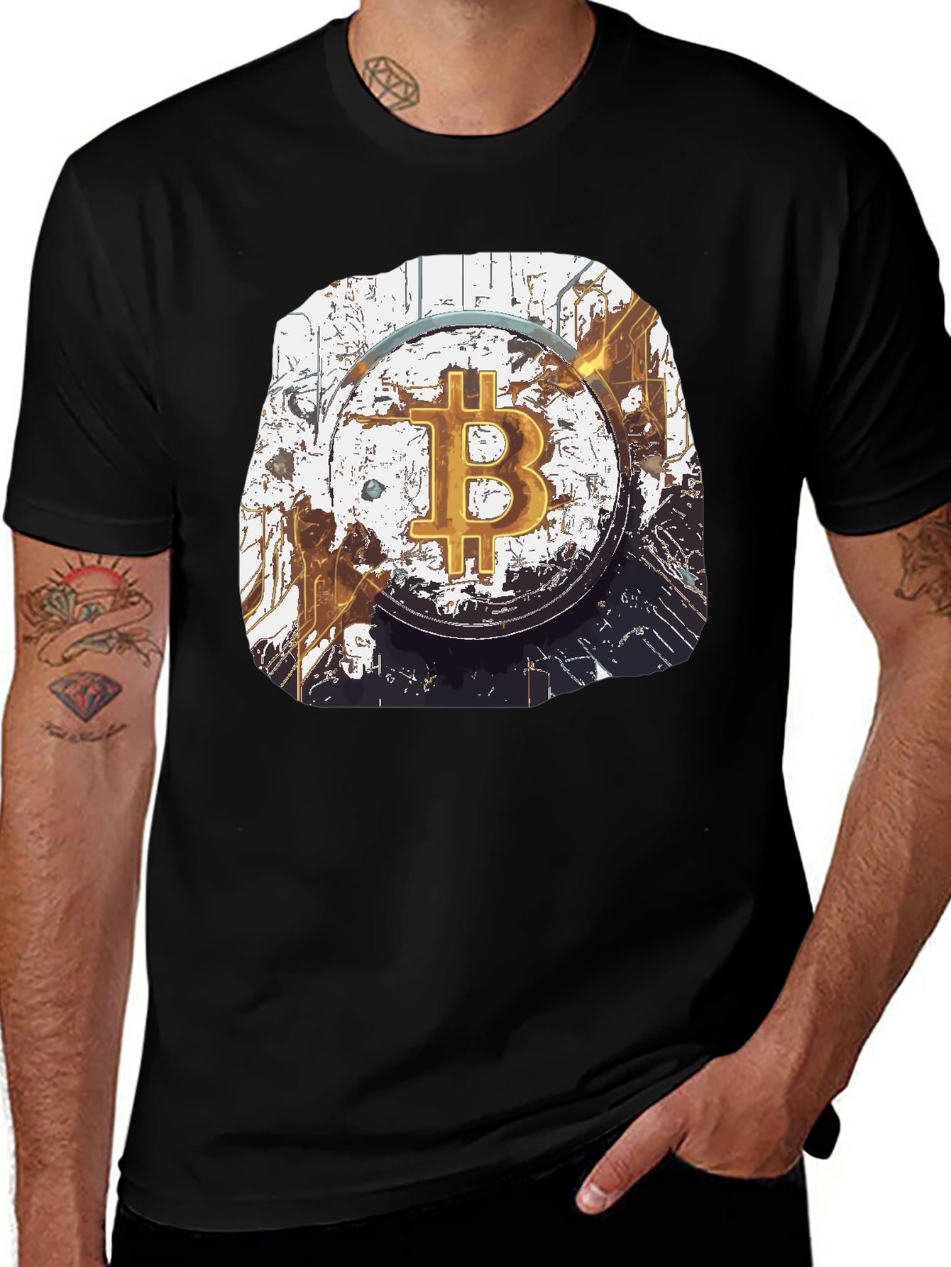 Bitcoin Crypto Art Graphic T-Shirt