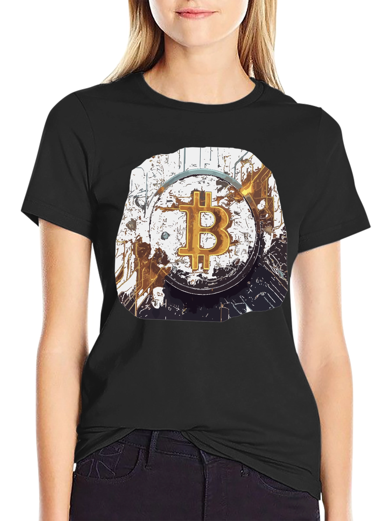 Bitcoin Crypto Art Graphic T-Shirt