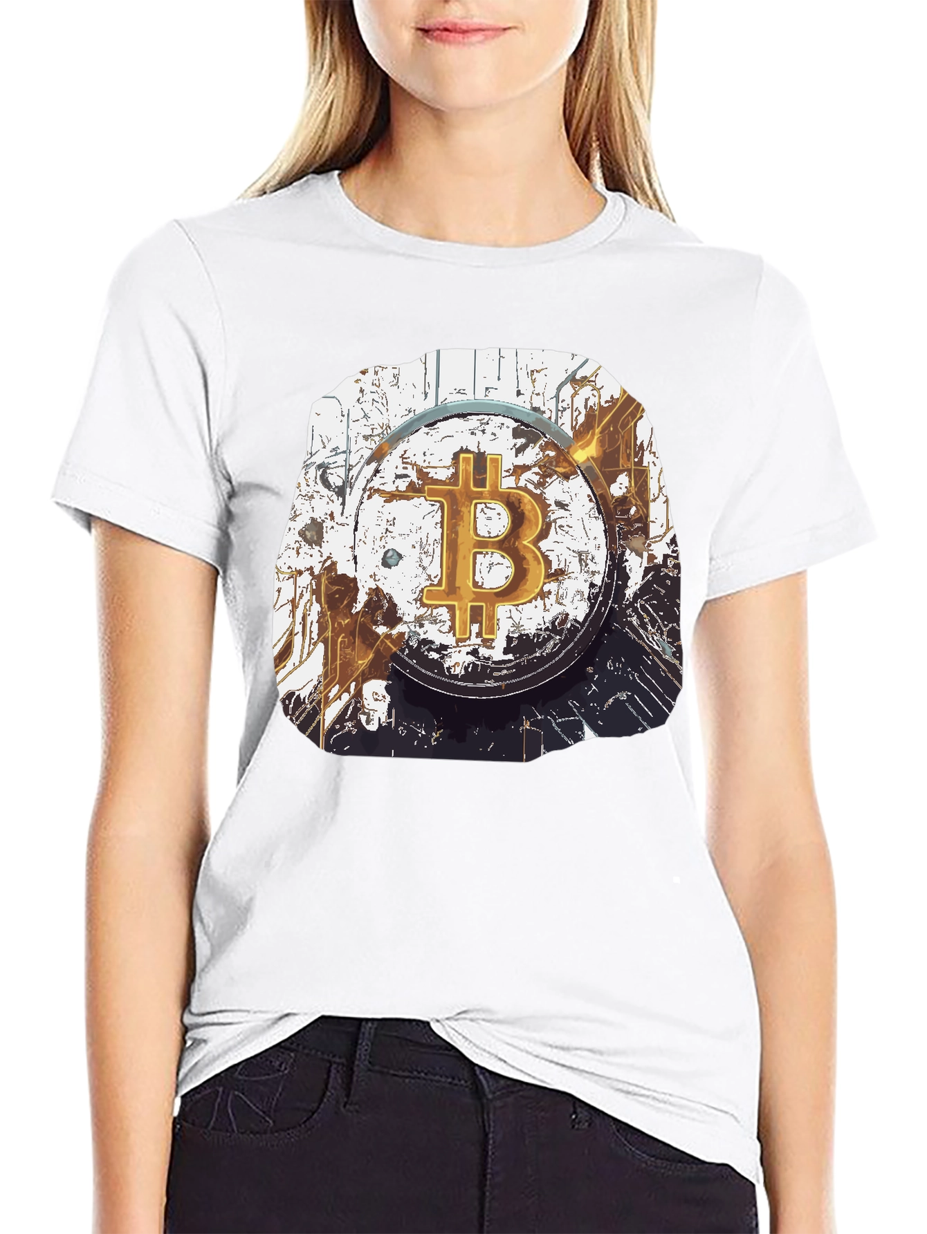 Bitcoin Crypto Art Graphic T-Shirt