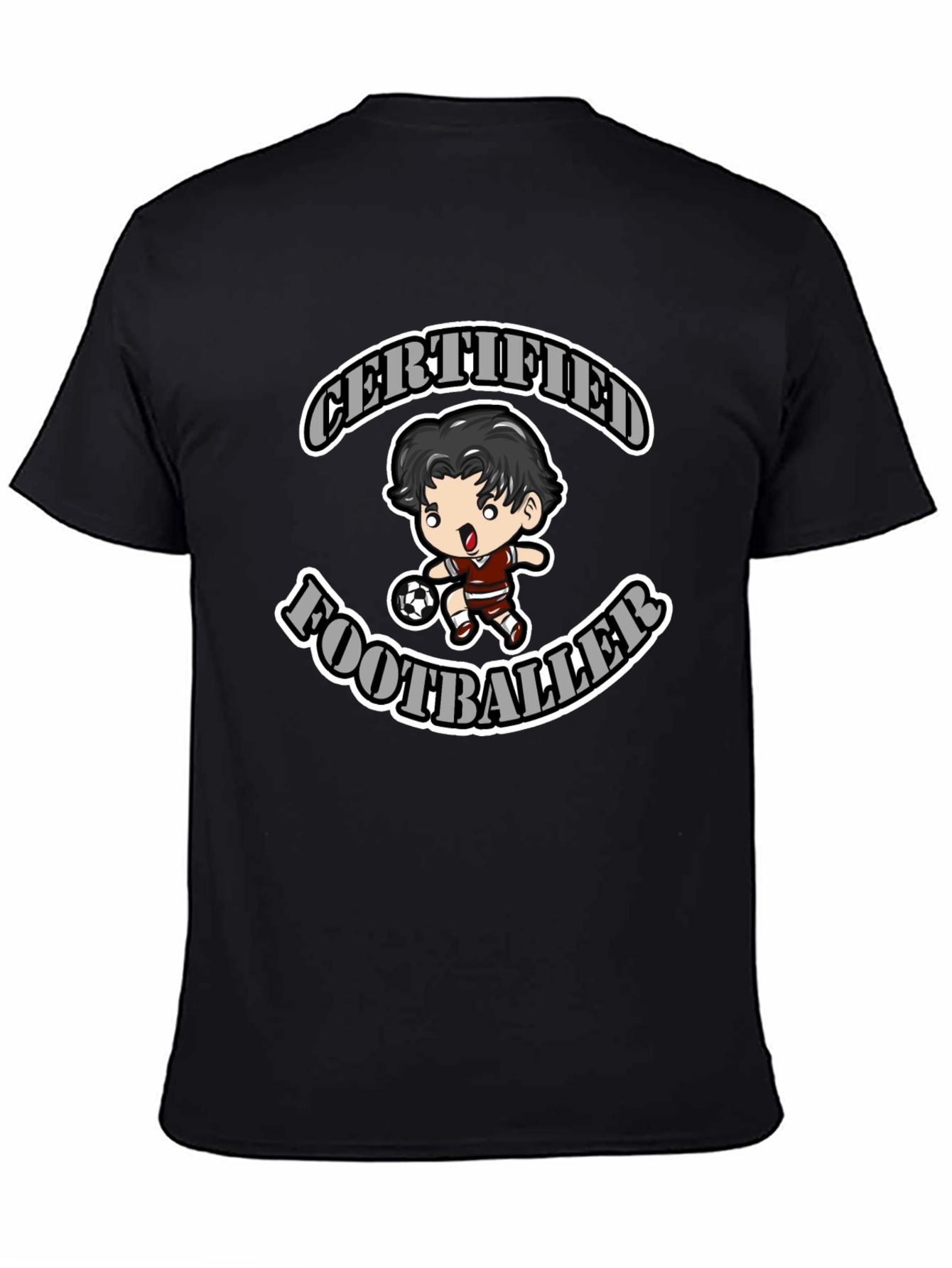 Certified Footballer Graphic T-Shirt - Black Cotton Tee