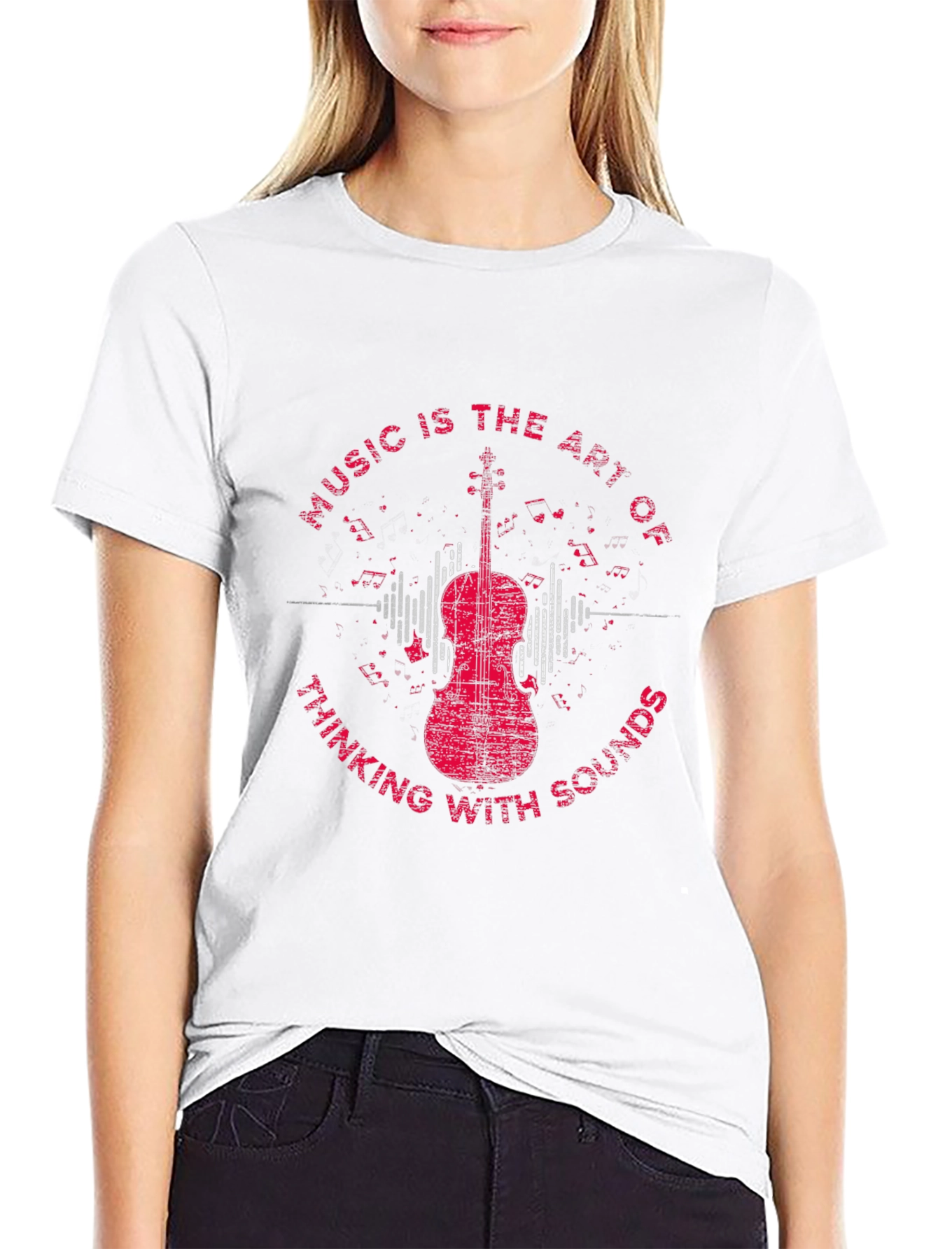 Music Art Graphic Tee - Thinking With Sounds T-Shirt