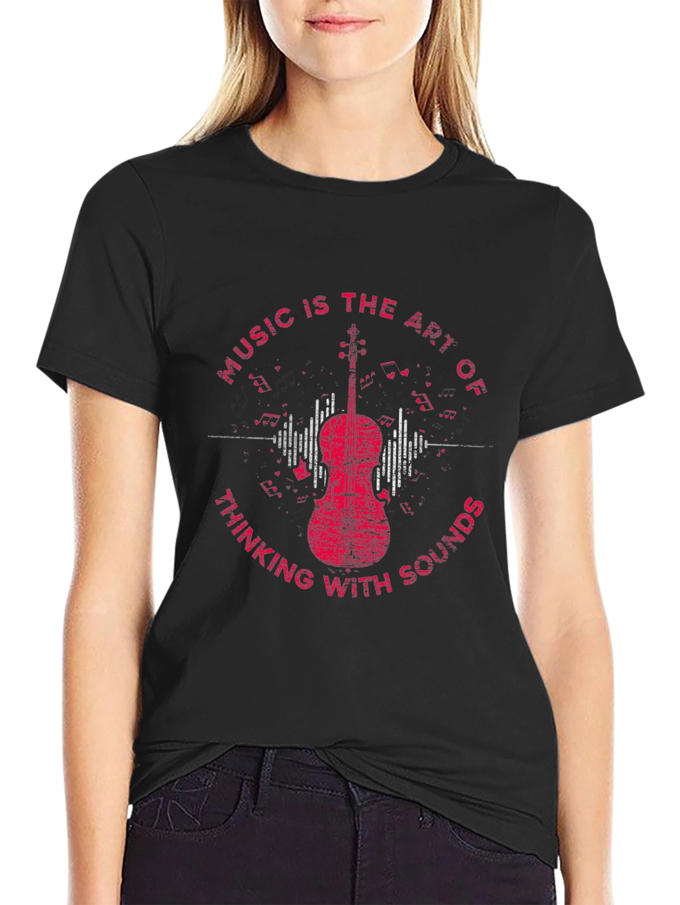 Music Art Graphic Tee - Thinking With Sounds T-Shirt