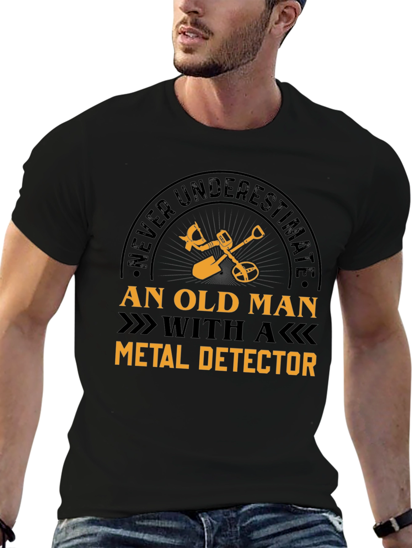 Funny Metal Detector Old Man T-Shirt