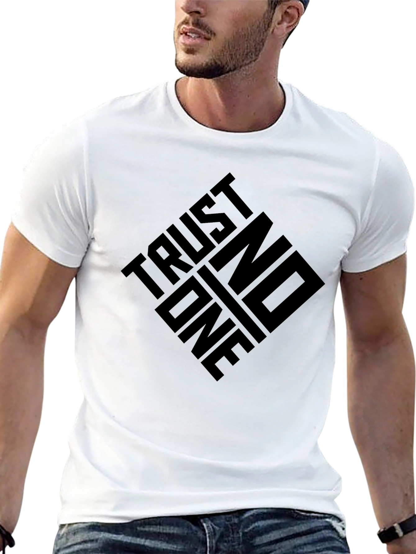 Trust No One Graphic Tee - Mens Black T-Shirt