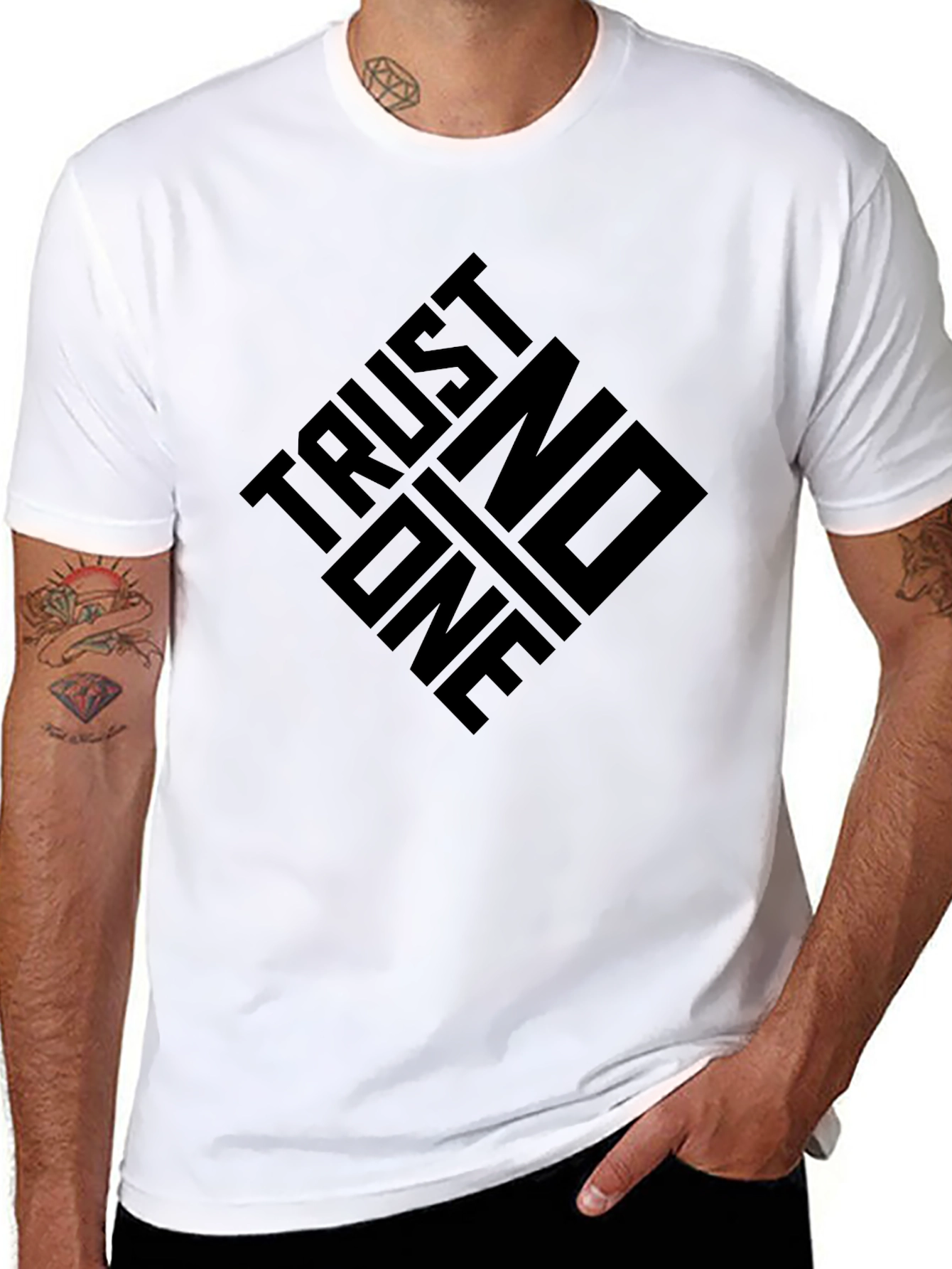 Trust No One Graphic Tee - Mens Black T-Shirt