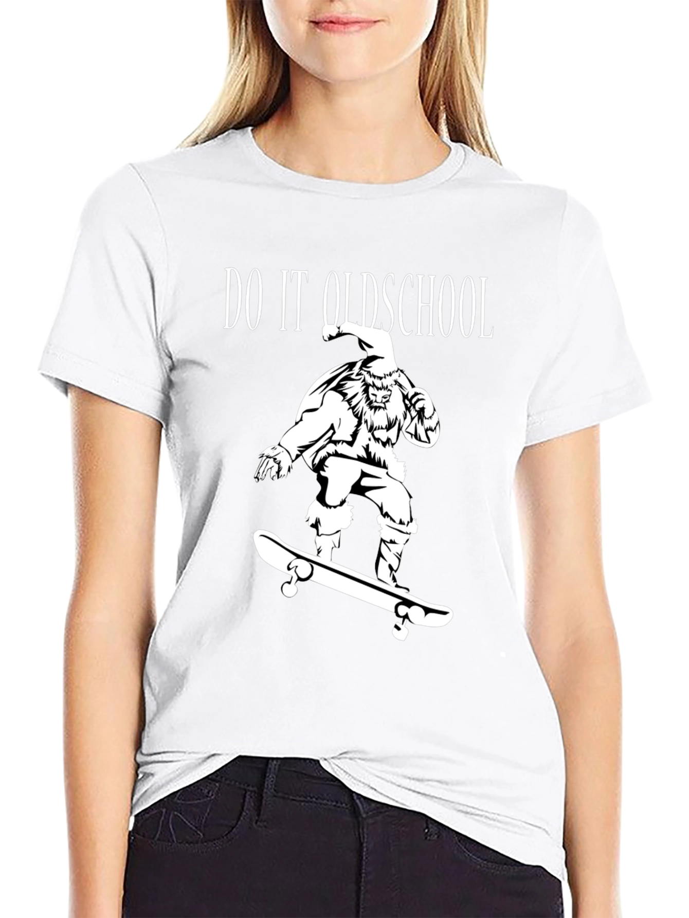 Oldschool Santa Skateboard T-Shirt - Holiday Cool