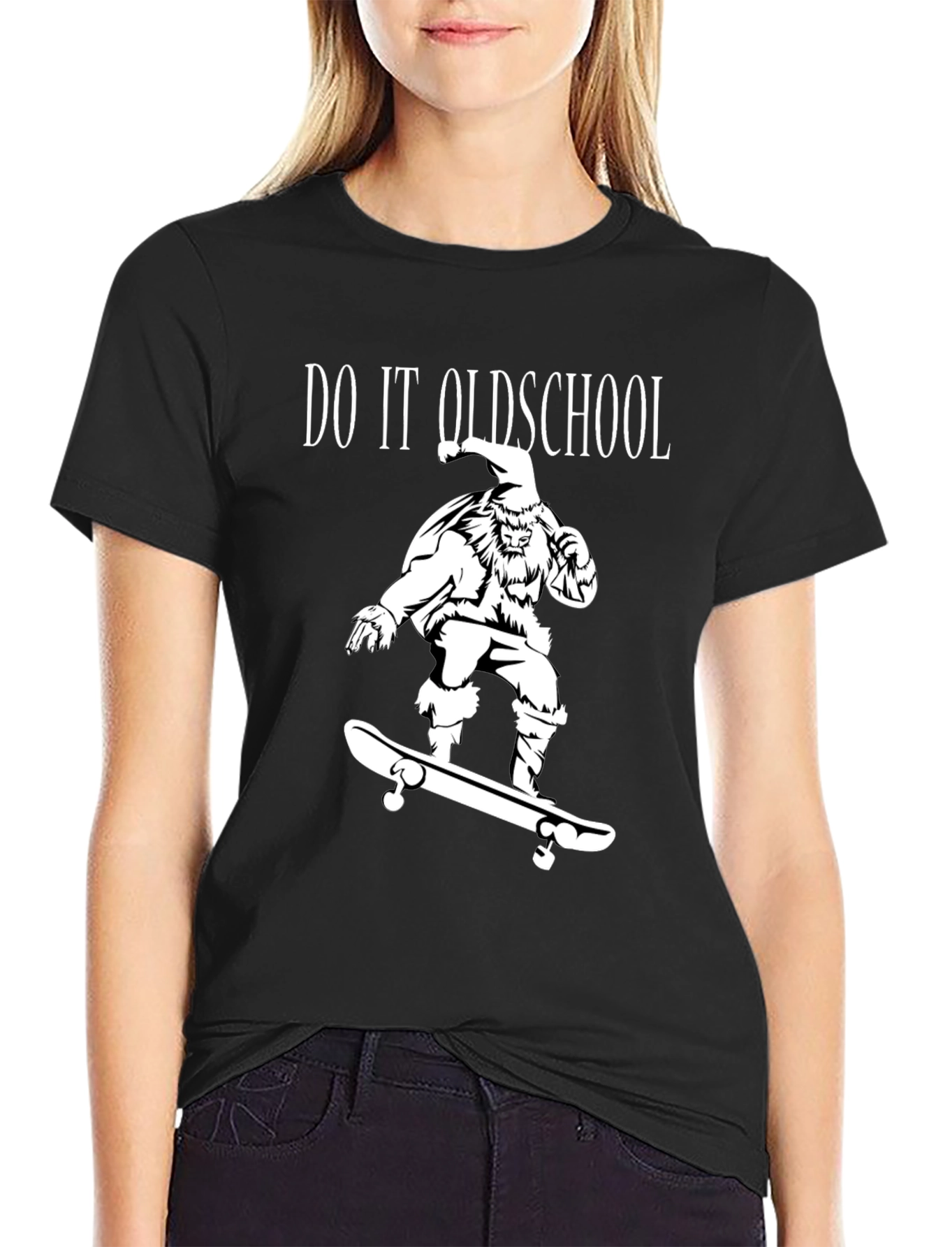 Oldschool Santa Skateboard T-Shirt - Holiday Cool