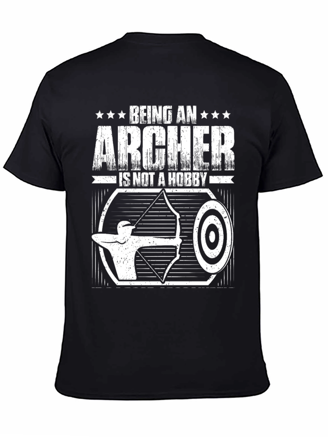 Archer Hobby T-Shirt - Black Archery Design Tee