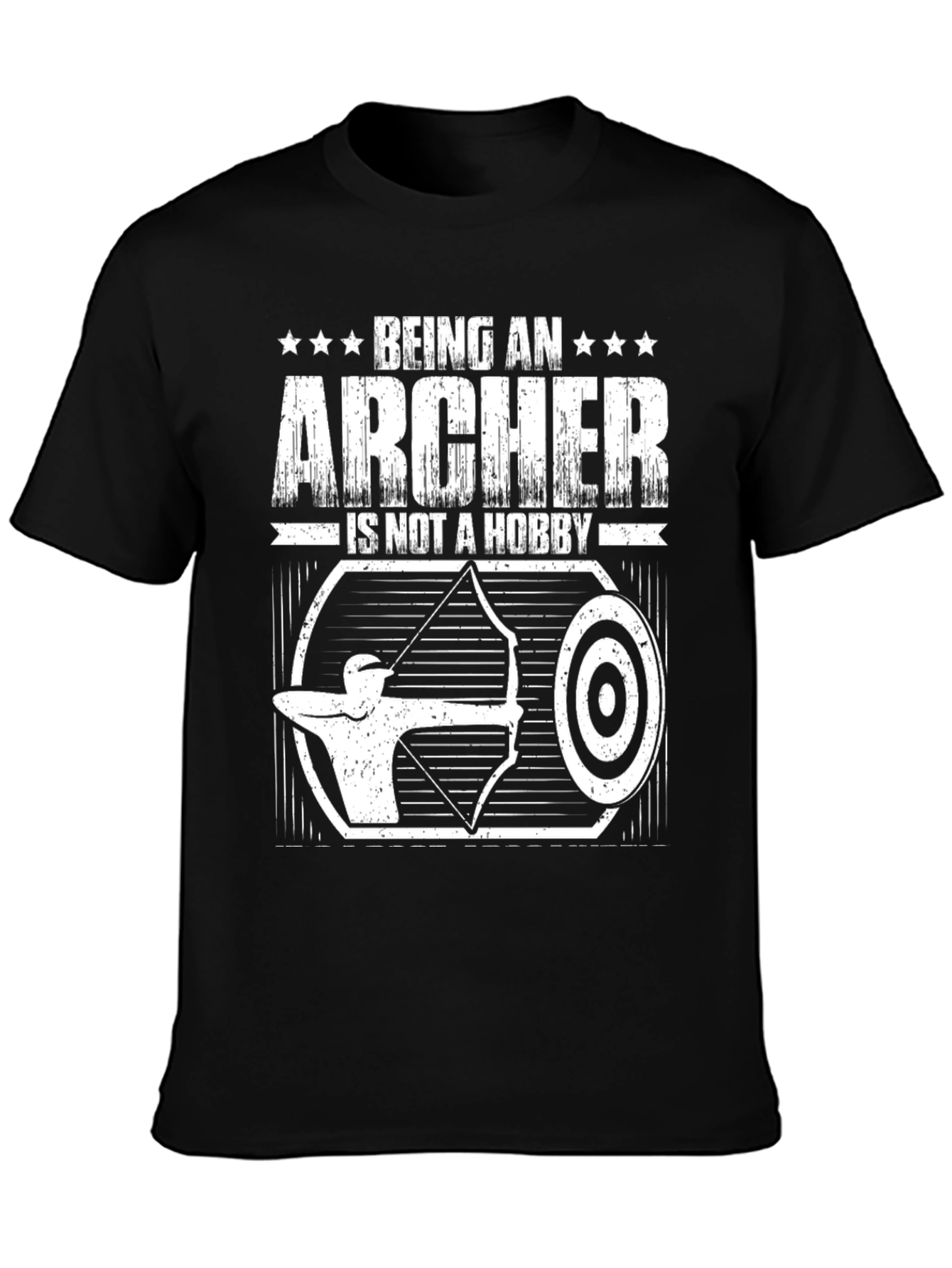 Archer Hobby T-Shirt - Black Archery Design Tee